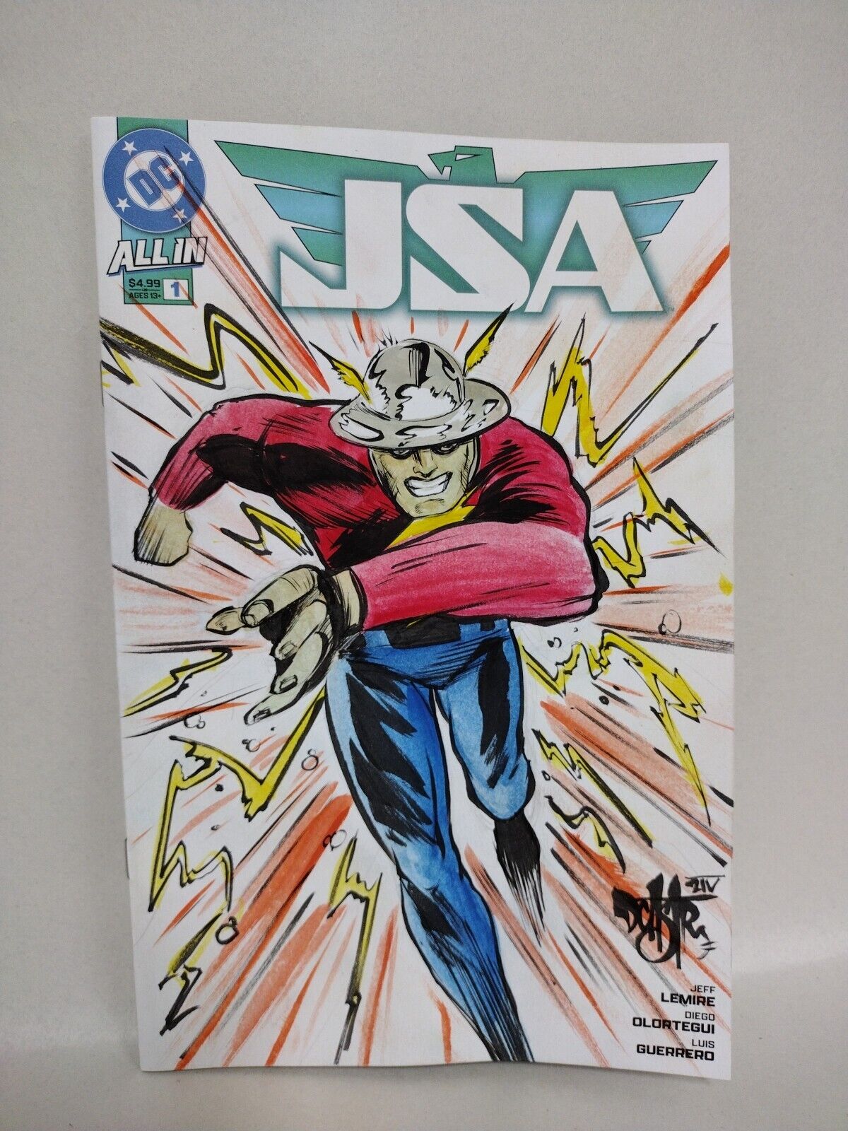 JSA #1 (2024) DC Sketch Cover Comic W Original Dave Castr Golden Age Flash Art