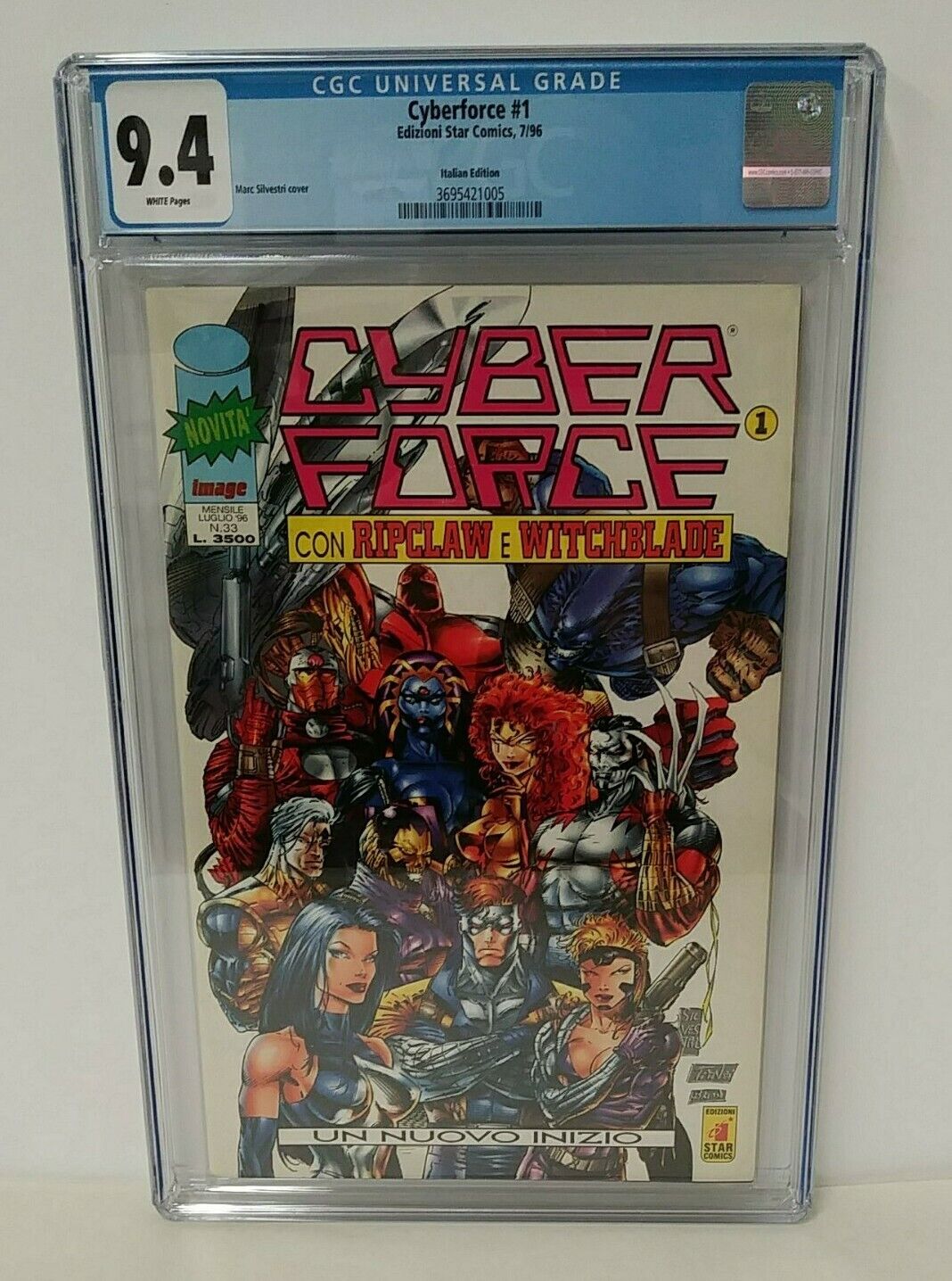 Cyberforce (1996) 1 CGC 9.4 Rare Italian Edizion Witchblade image Star Comics 