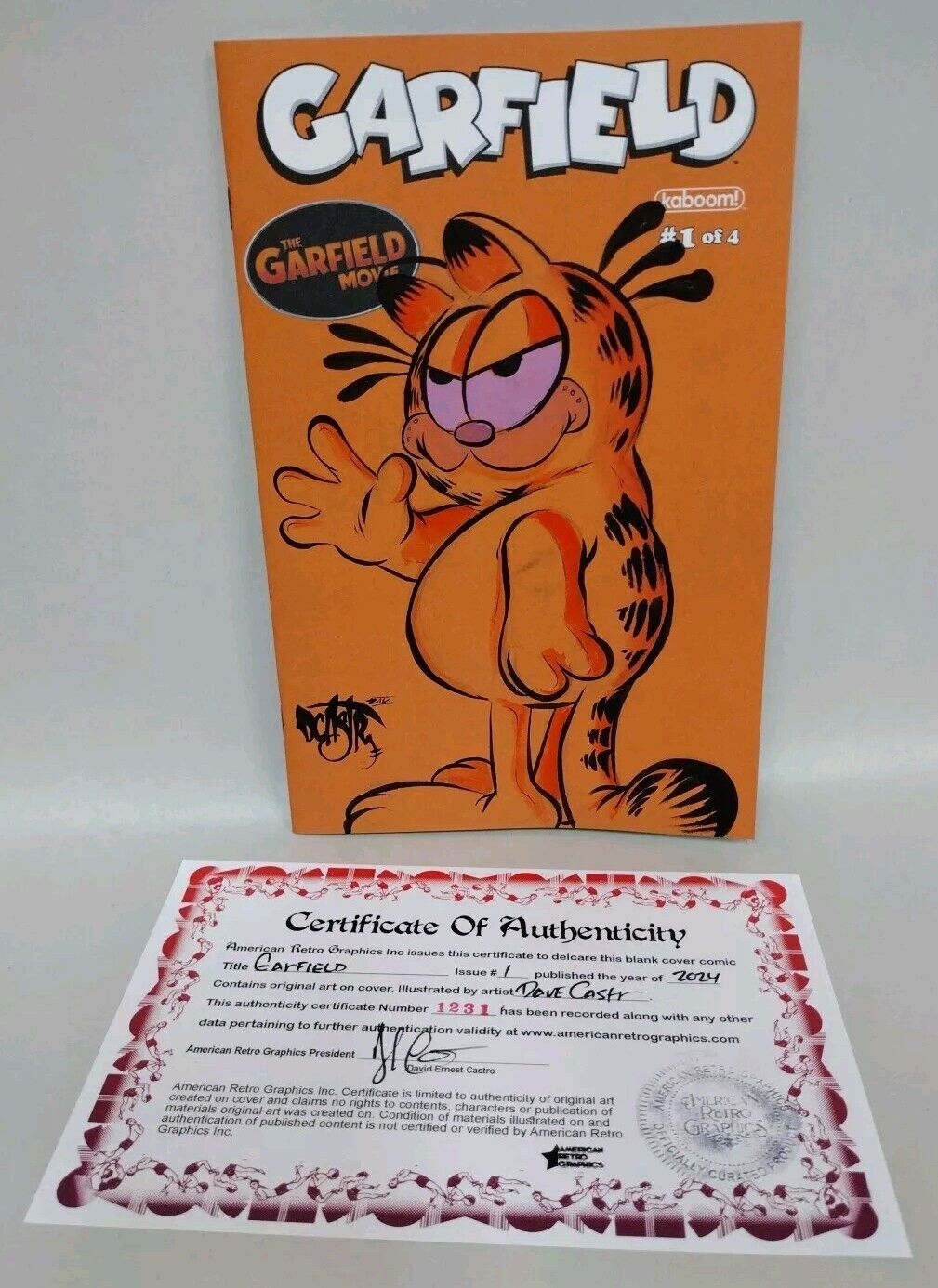 Garfield #1 (2024) Boom Sketch Variant Comic W Original Dave Castr Art