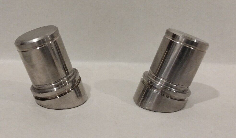 Lot Of 2 Custom Men's Ring Holder Displays Solid Brushed Steel