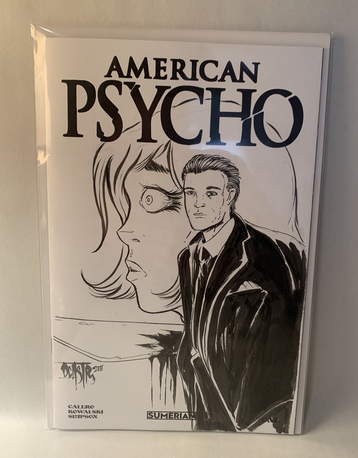 AMERICAN PSYCHO #1 Blank Sketch Cover Comic 2023 W Original Dave Castr Art