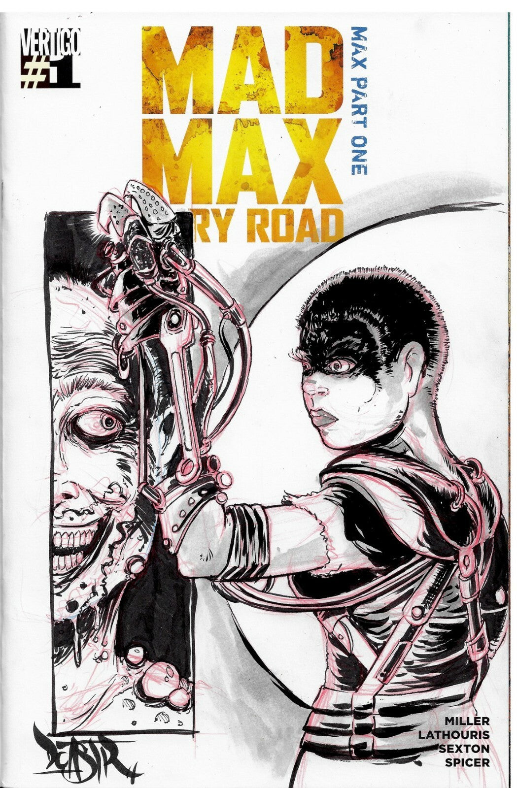 Mad Max Fury Road Max Part 1 #1 Sketch Cover Variant Comic W Original DCastr Art