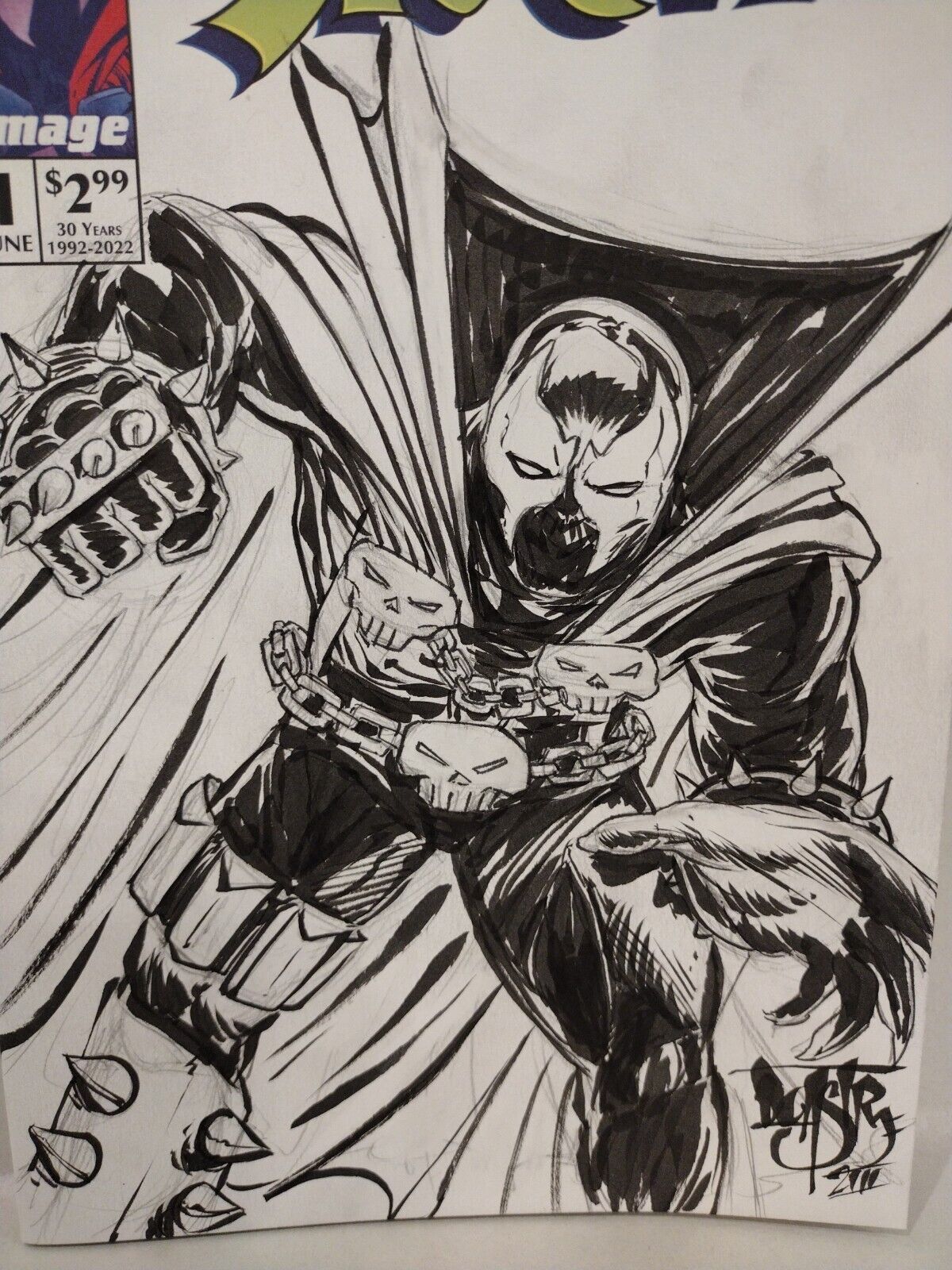 Spawn 1 30th Anniversary 2022 Sketch Cover Image Comic w Original Dave Castr Art