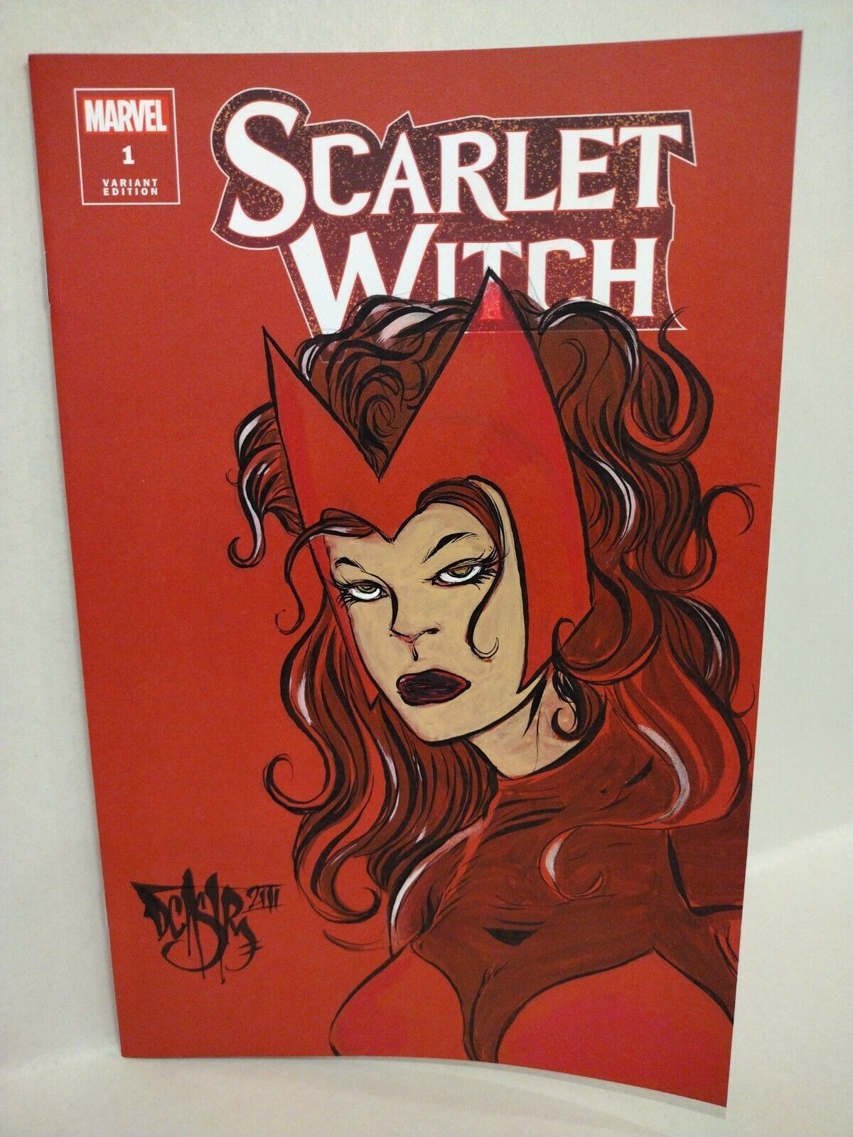 Scarlet Witch #1 (2023) Blank Red Cover Marvel Comic w Original DCastr Art