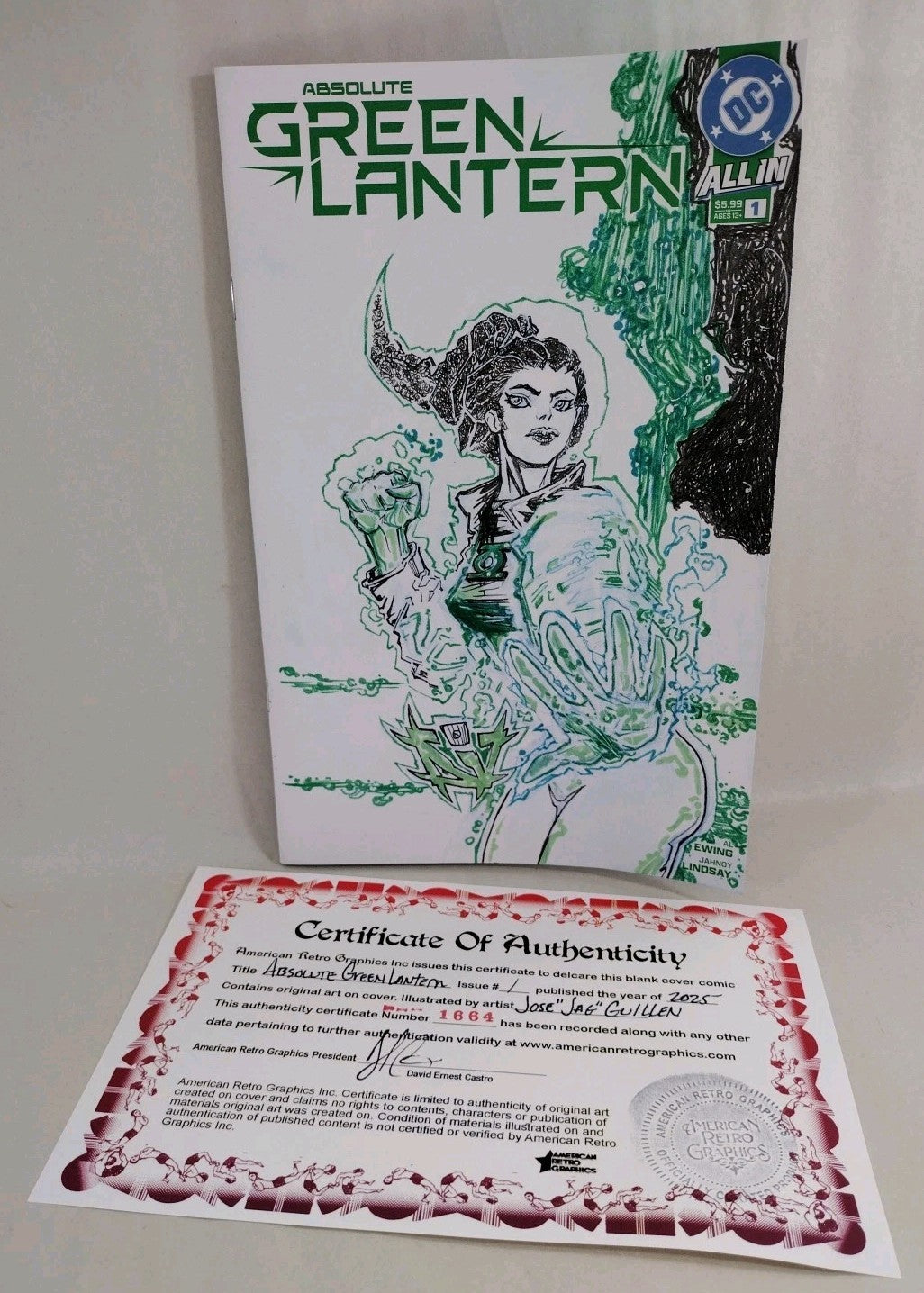 Absolute Green Lantern 1 (2025) DC Sketch Variant Comic Cover W Original JAG Art