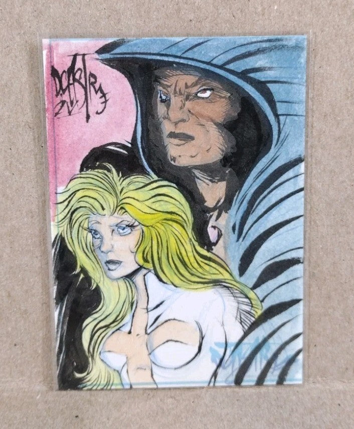 Dave Castr Crusin (2025) OAC Sketch Card W Original Marvel Cloak & Dagger Art