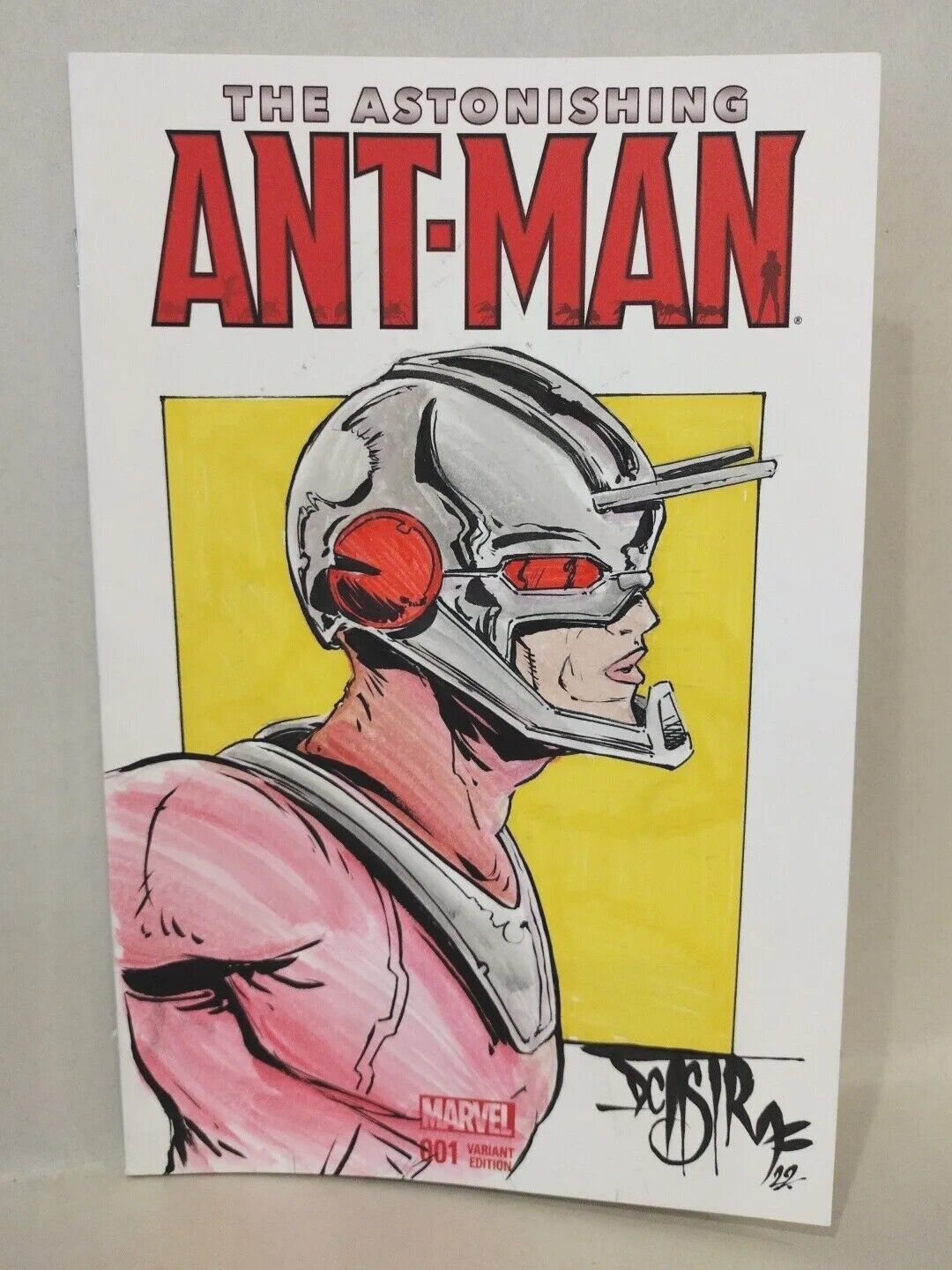 Astonishing Ant-Man #1 (2015) Marvel Blank Sketch Cover W Original DCastr Art