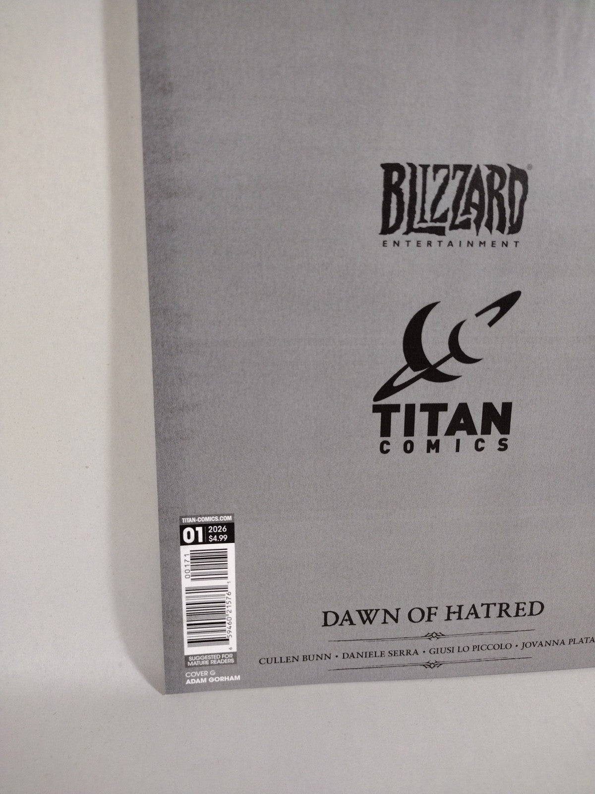 Diablo Dawn Of Hatred #1 CVR G Incentive 1:10 Adam Gorham Inks Variant Cover NM