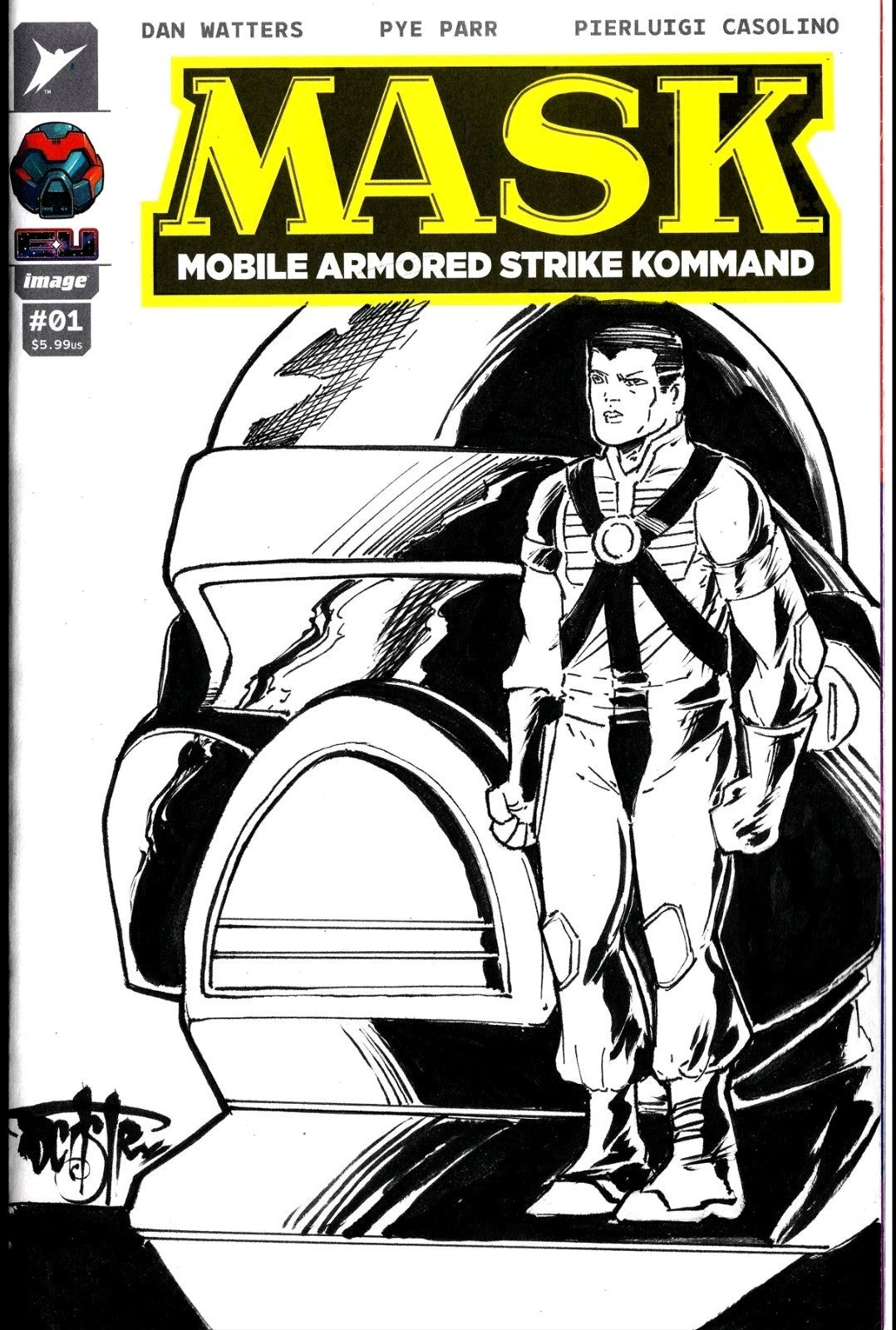 Mask #1 (2026) Image Skybound Sketch Cover Variant W Original Dave Castr Art
