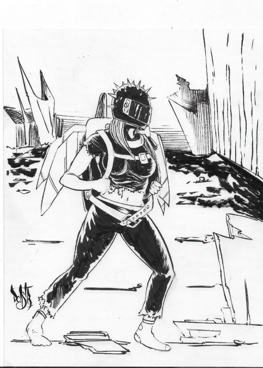 Original Dave Castr " STKTD Jetpack " ink drawing DCastr