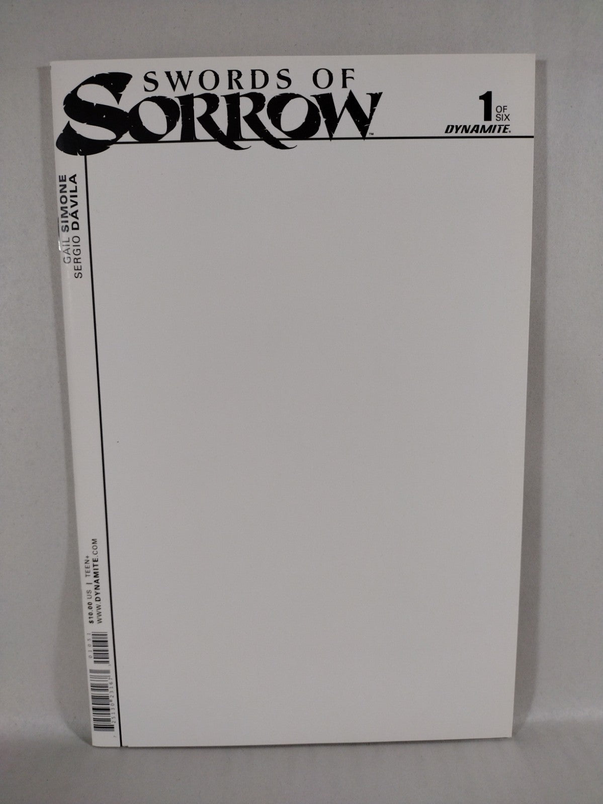 Swords Of Sorrow 1 (2015) Dynamite Comic Blank Sketch Variant Comic Purgatori NM