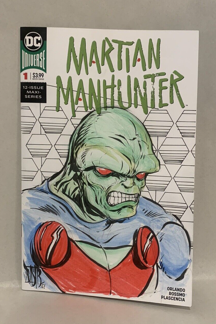 MARTIAN MANHUNTER #1 Blank Sketch Variant Cover Comic W Original Art Dave Castr