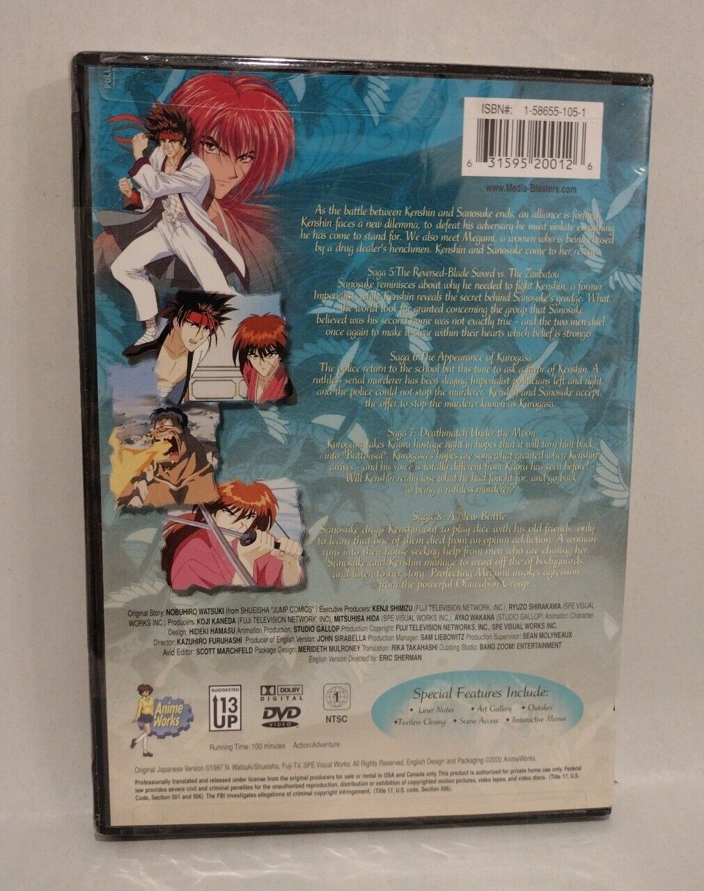 Rurouni Kenshin Vol. 2: Battle in the Moonlight (DVD, 2000) Sealed New