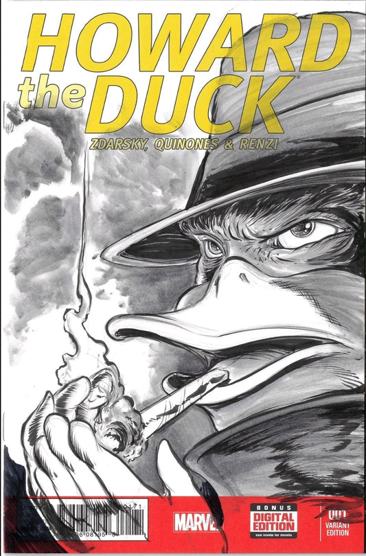Howard the Duck 1 (2015) Marvel Sketch Cover Variant Comic W Original DCastr Art