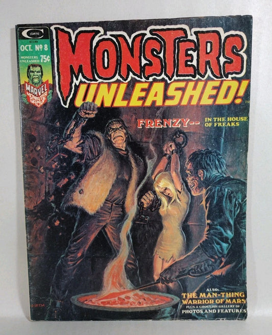 Monsters Unleashed #8 (1974) Marvel Curtis Horror Comic Magazine Man-Thing FN 