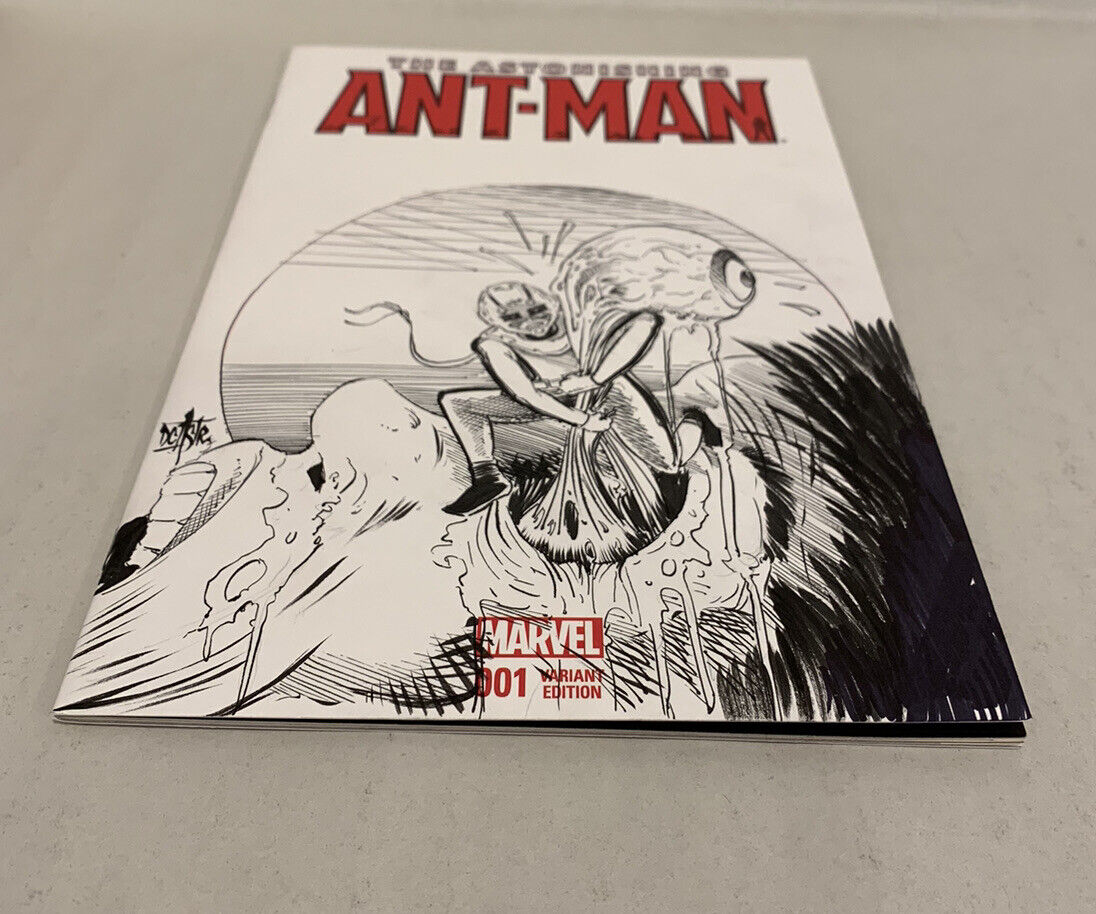 ANT-MAN, THE ASTONISHING #1 Blank Variant Cover Comic W Original Art Dave Castr