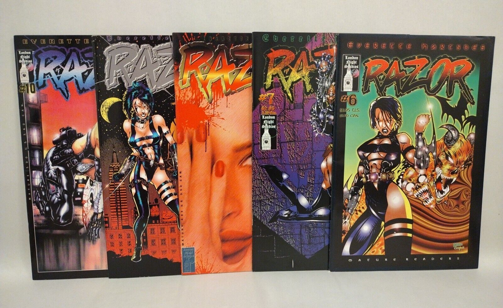 Razor (1994) London Night Studios #6 7 8 9 10 Comic Lot Set VF-NM