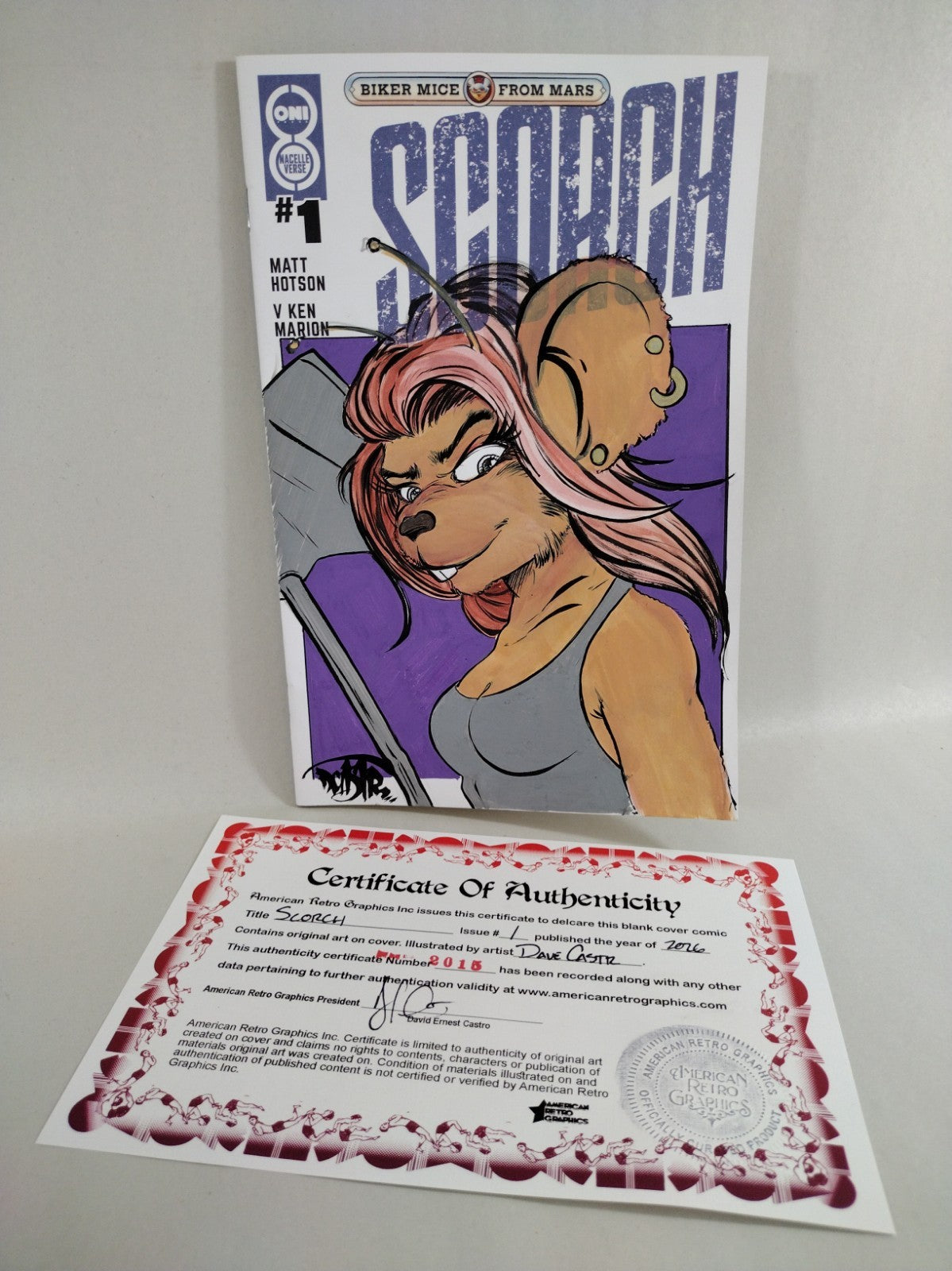 Biker Mice From Mars Scorch 1 Sketch Cover Variant Comic W Original DCastr Art 