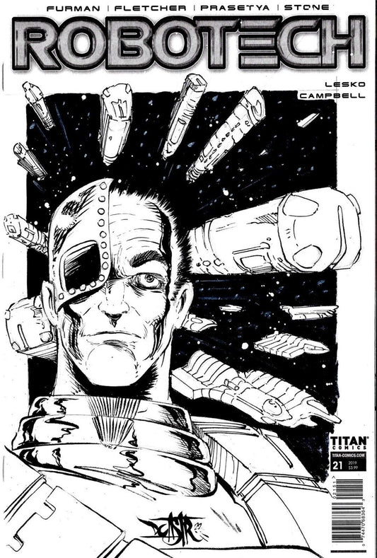 Robotech #21 (2019) Blank Cover Variant Comic W Original Breetai Art DCastr COA