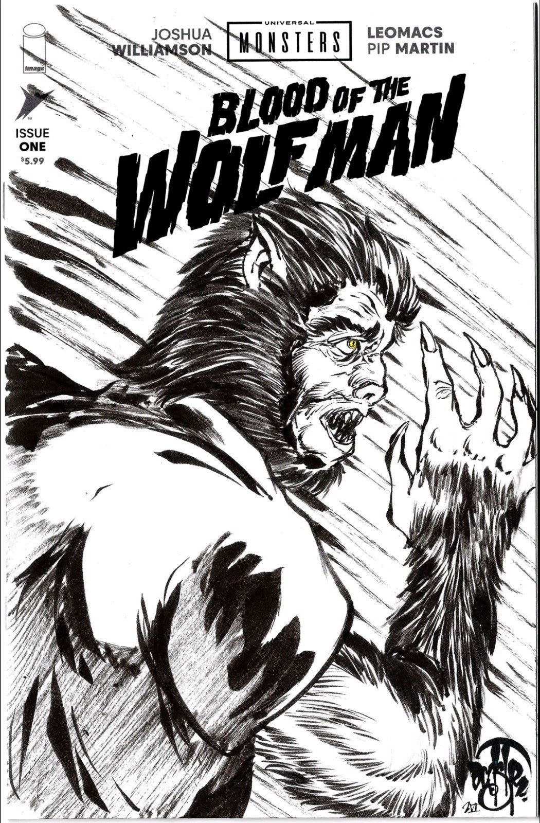 Blood Of The Wolfman #1 Image Comic 2026 Sketch Cover Var W Original DCastr Art