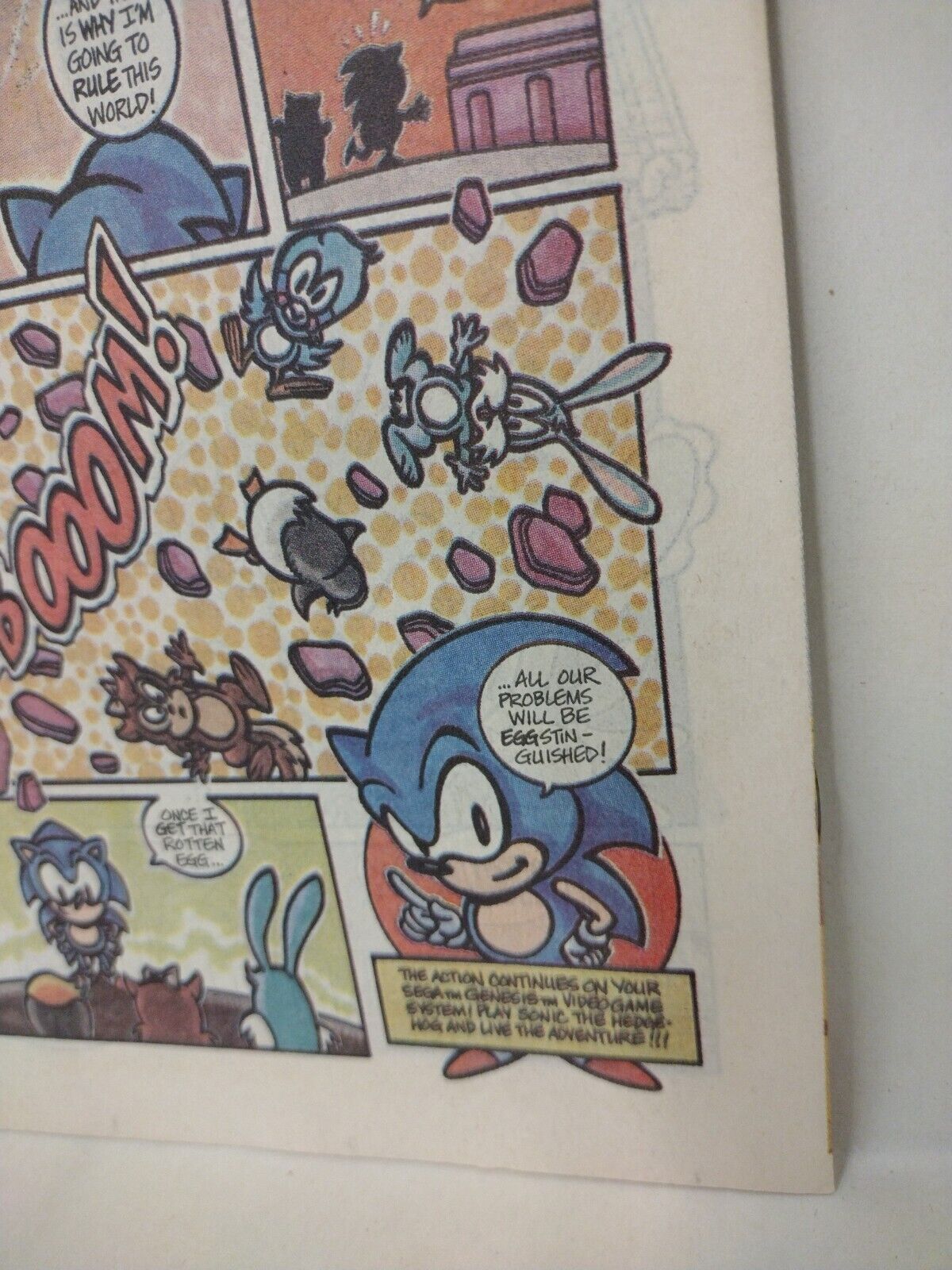 Sonic The Hedgehog #1 (1991) Newsprint Sega Games Insert Comic 1st Appearance 