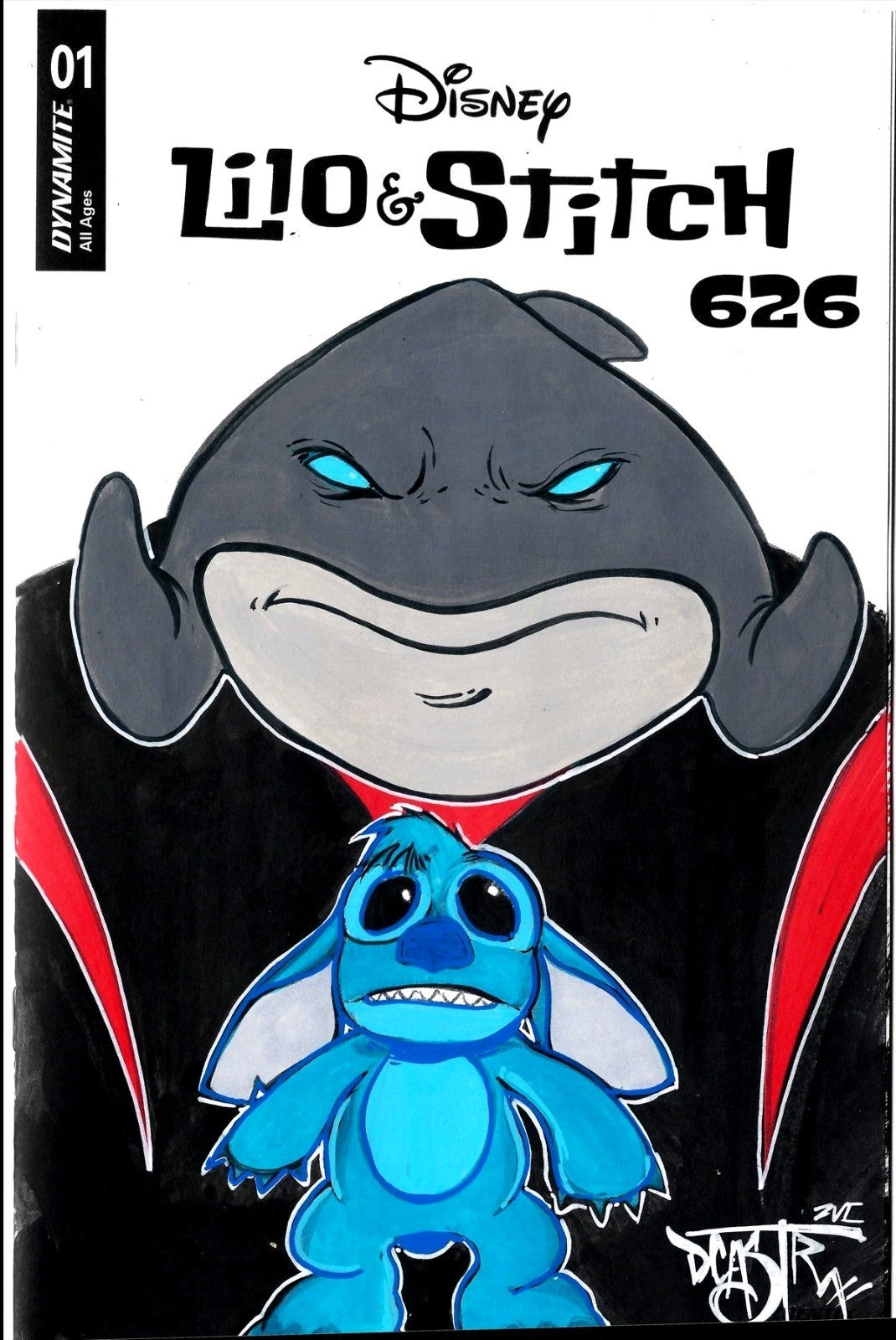 Lilo & Stitch 626 #1 Disney Dynamite Sketch Variant Cover W Original DCastr Art 