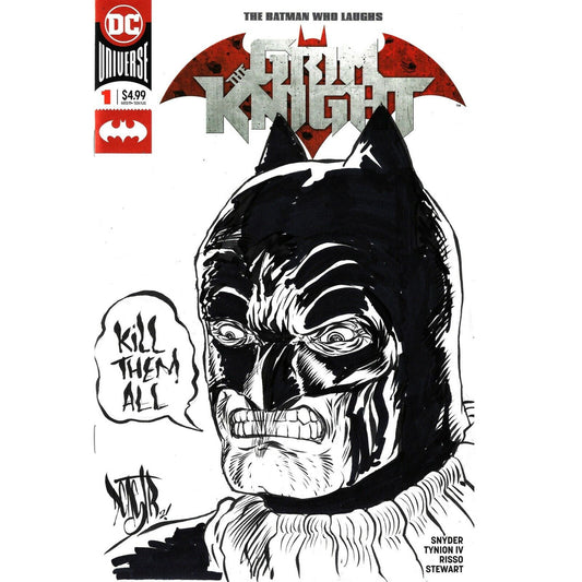 Batman The Grim Knight #1 (2019) Blank Cover Comic W Original Art ARG COA 244