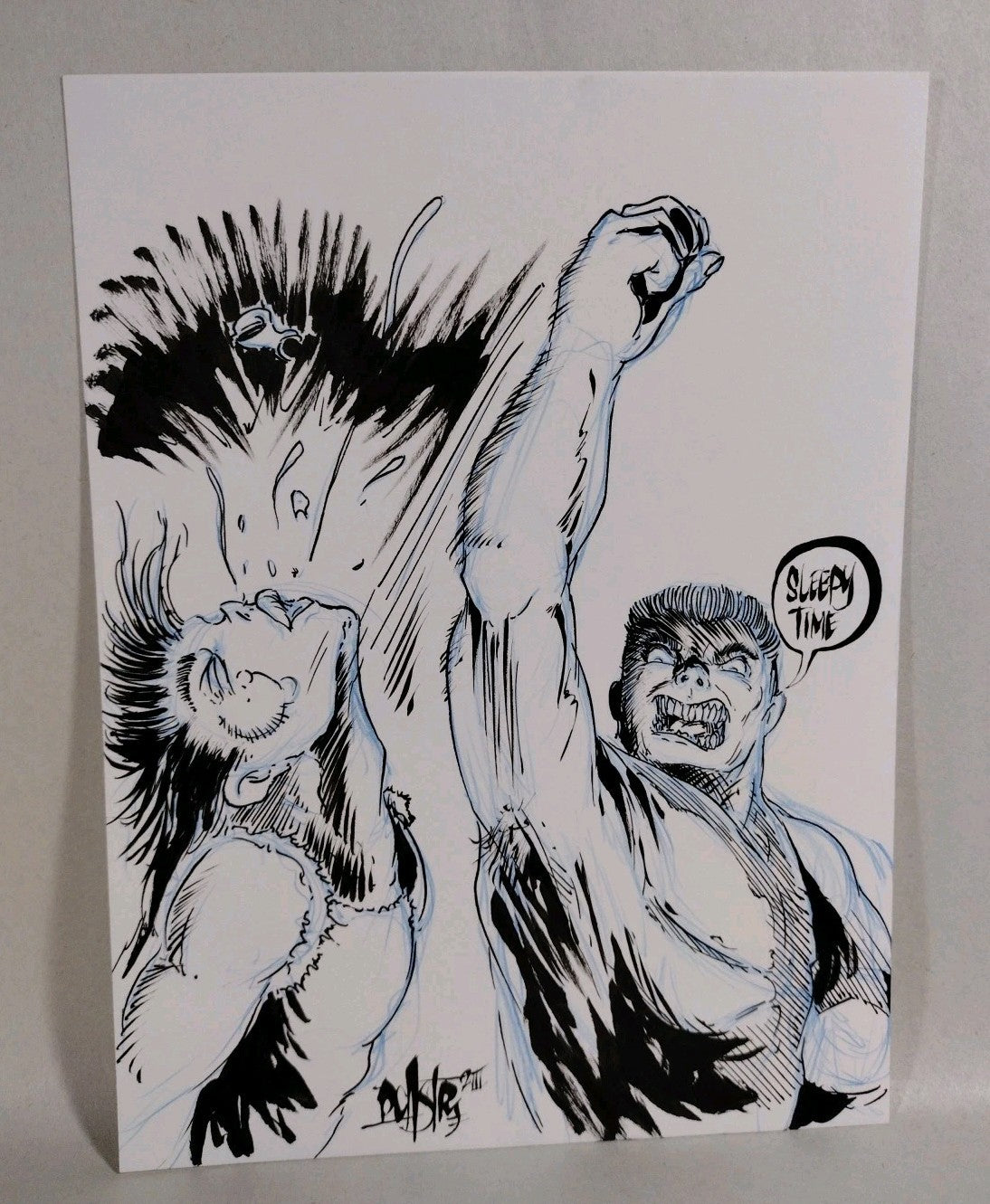 Sleepy Time (2023) Original 6 X 8" Dave Castr  Comic Art With ARG COA 83