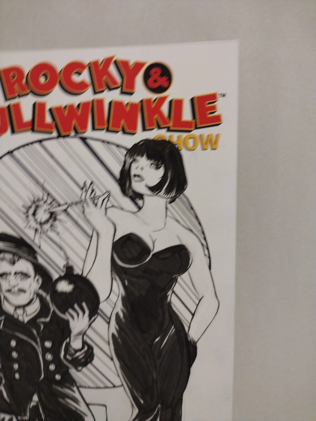 Rocky & Bullwinkle Show #1 (2017) Sketch Cover Comic W Original Dave Castr Art