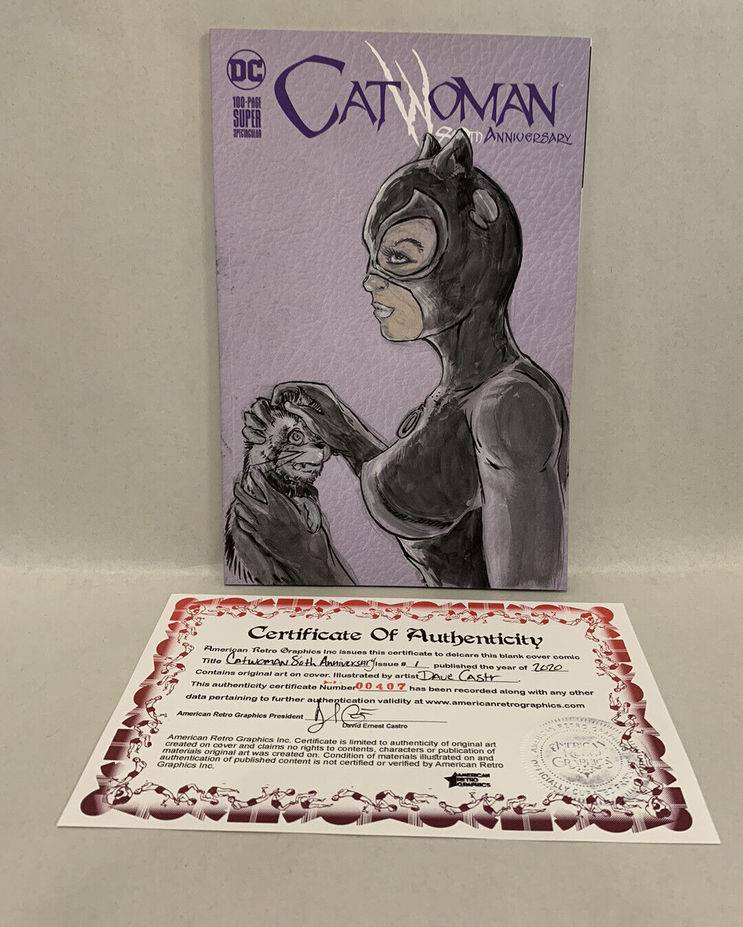 CATWOMAN 80TH ANNIVERSARY SUPER SPEC #1 Blank Variant Cover Comic W Original Art