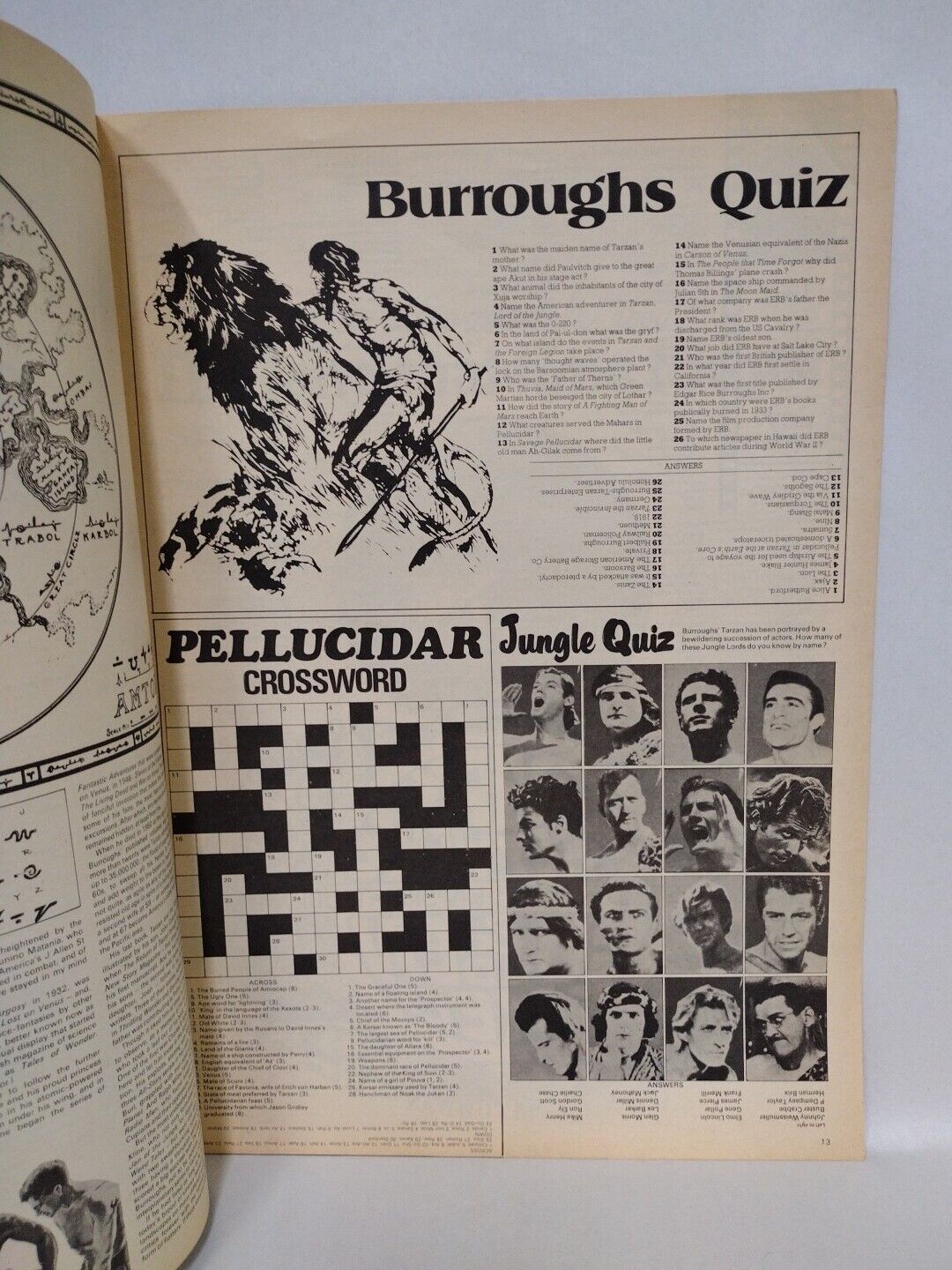 Edgar Rice Burroughs 1975 Oversized Magazine Comic UK Tarzan Biography Book 