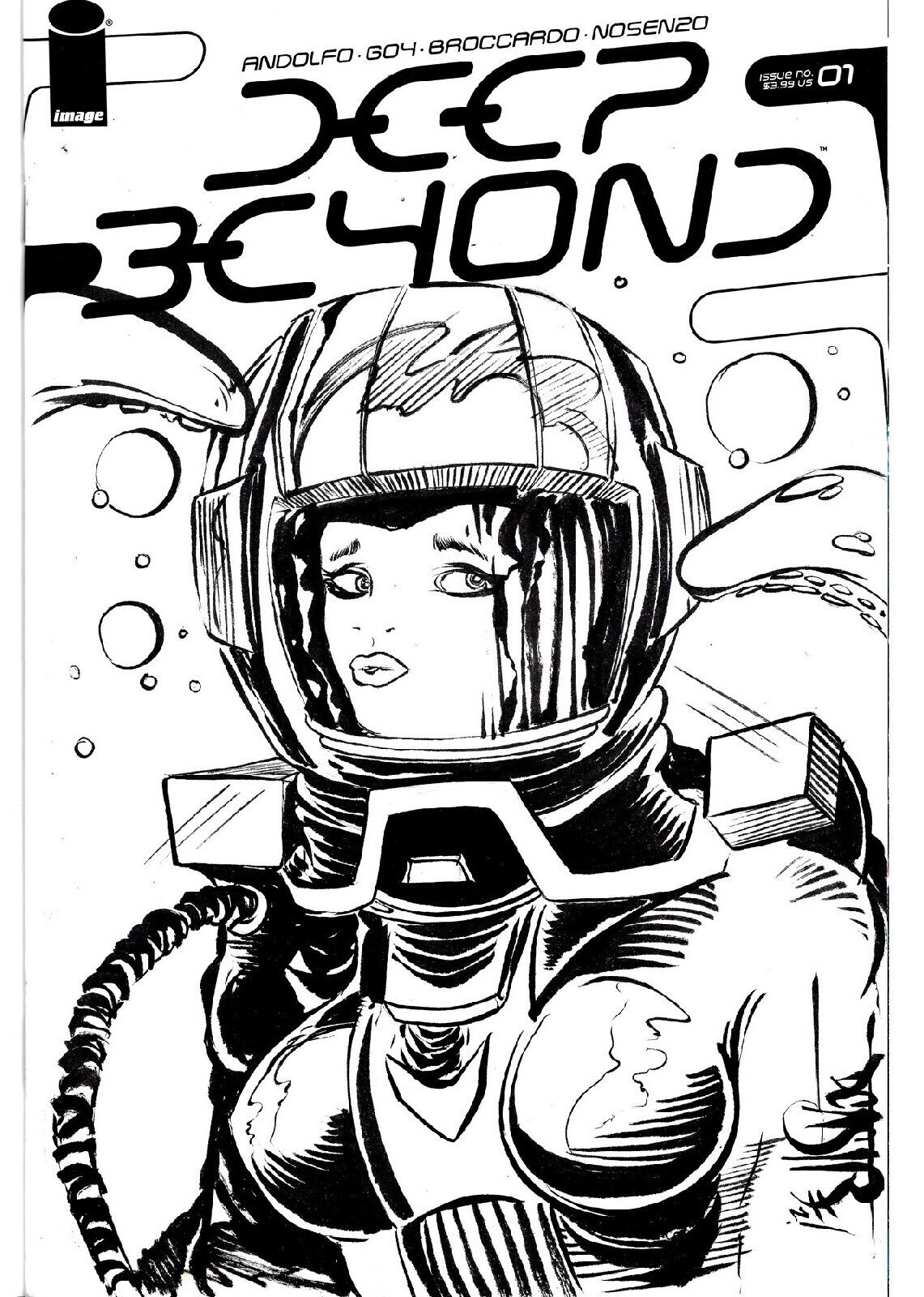 Deep Beyond #1 (2021) Blank Cover Image Comic W Original Dave Castr Art ARG COA