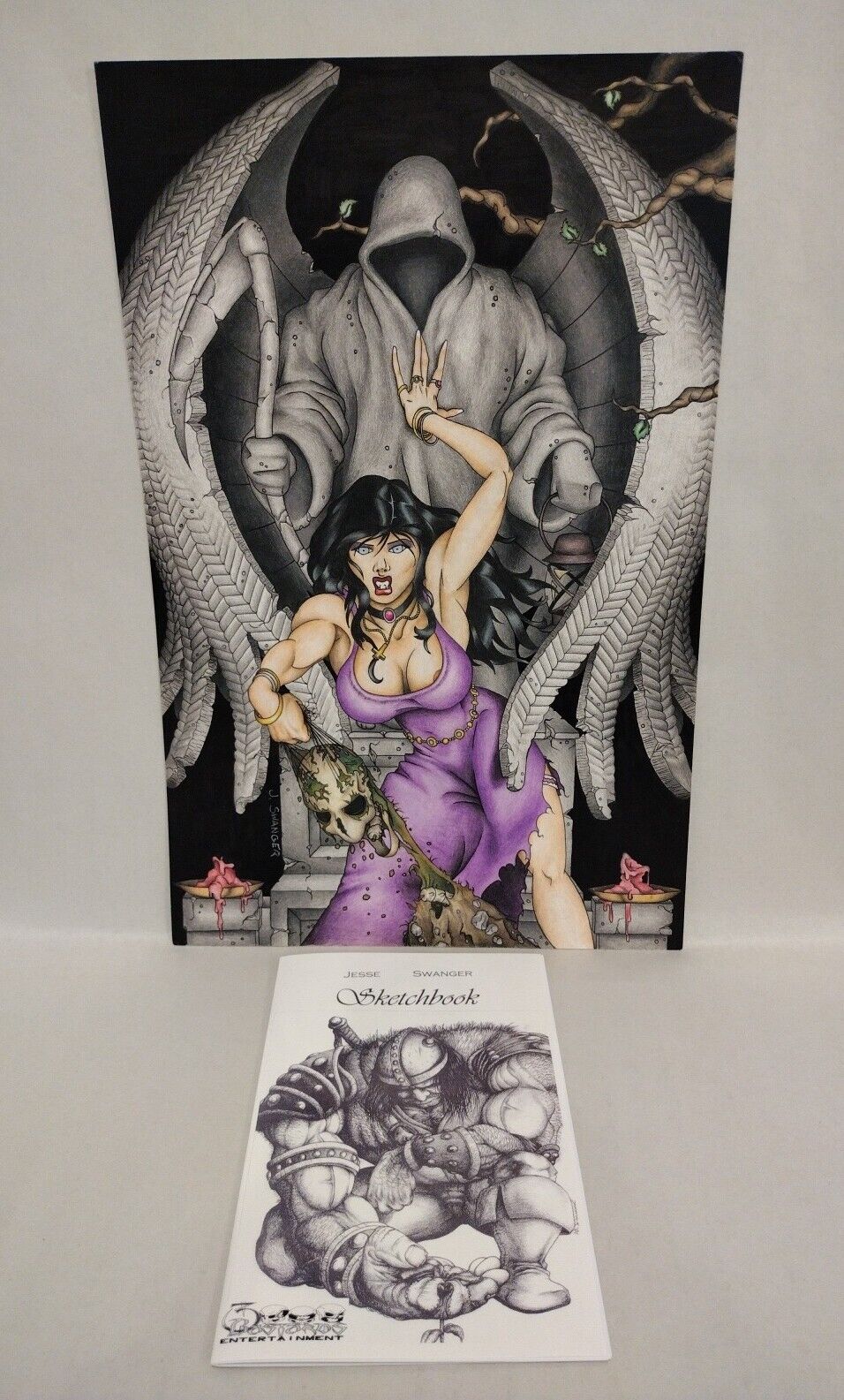 Jesse Swanger Original Full Color Illustration W Signed #'d 2002 Sketchbook