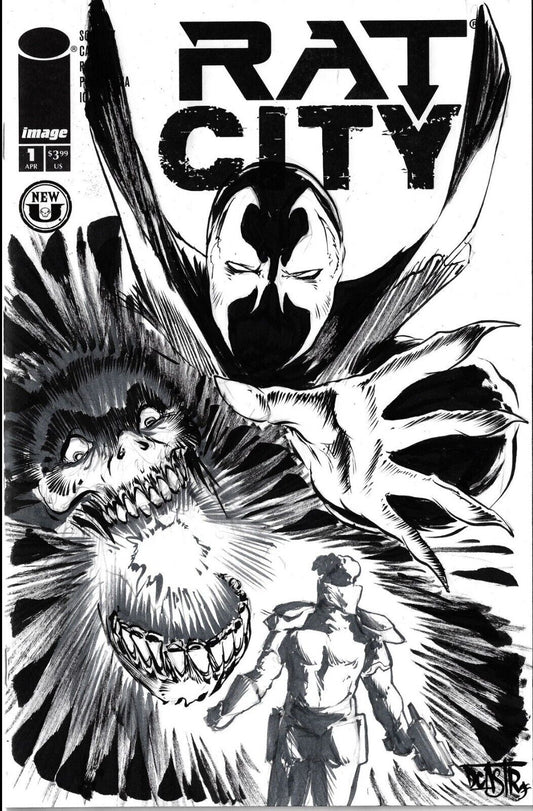 Rat City #1 (2024) Image Sketch Cover Spawn Universe Comic W Original DCastr Art