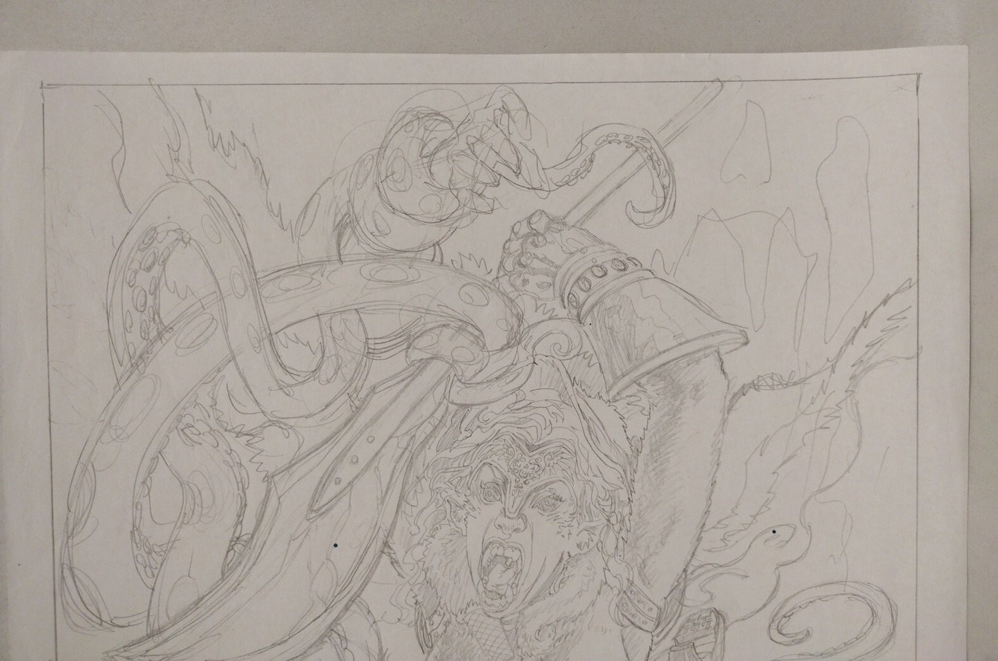 Sar-Na Original Jason Crager Fantasy Comic Preliminary Pin-Up Art 11 X 17 Signed