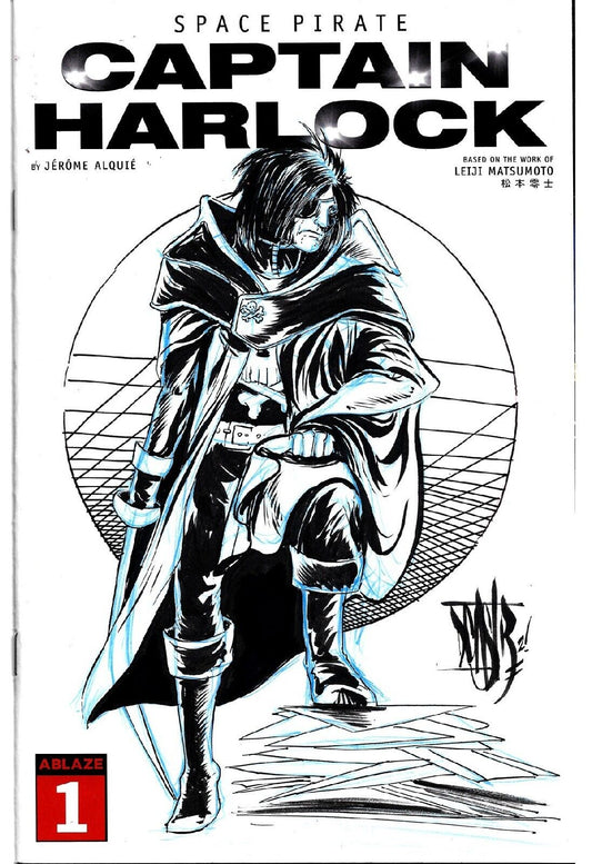 Captain Harlock #1 (2021) Ablaze Blank Sketch Variant Cover Comic w Original Art