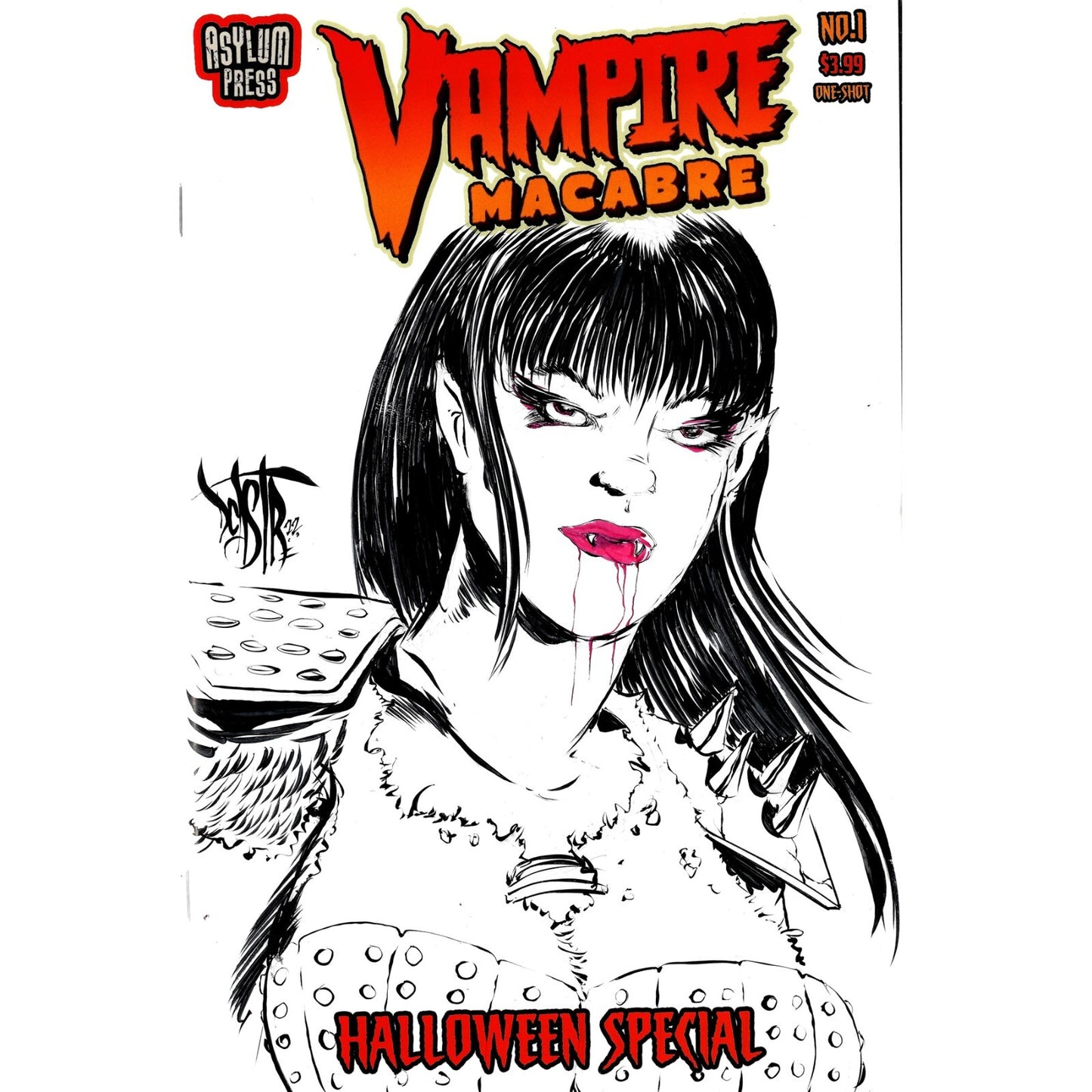 VAMPIRE MACABRE 1 (2021) Asylum Sketch Variant Cover Comic W Original Art DCastr