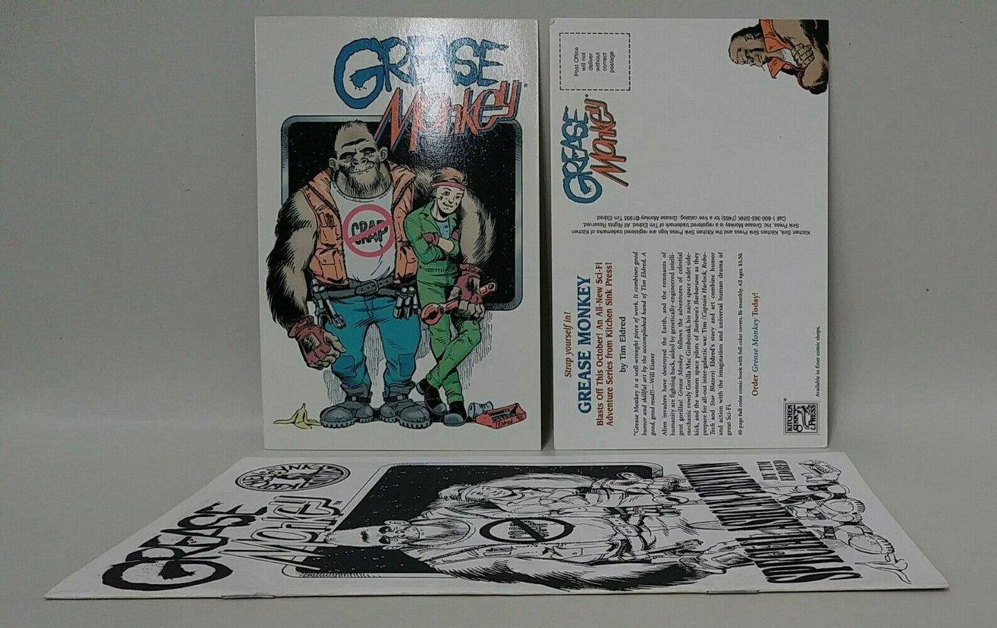 Grease Monkey (1995) Ashcan w Postcards Kitchen Sink Comic Tim Eldred