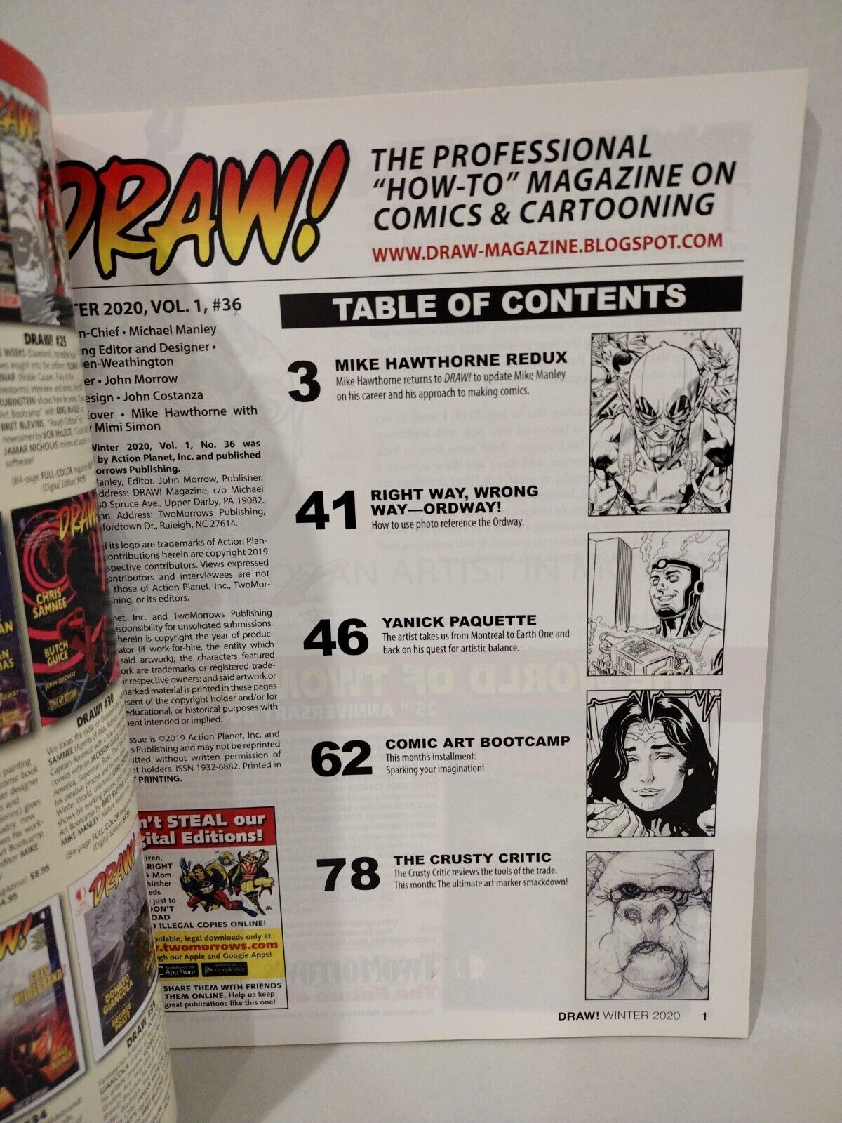 DRAW! Magazine #36 (2020) Two Morrows Mike Hawthorne Feature Deadpool Cover New