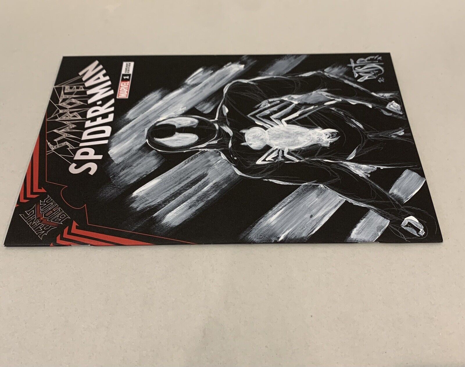 SYMBIOTE SPIDER-MAN #1 Blank Cover Variant  Comic w Original DAVE CASTR Art COA