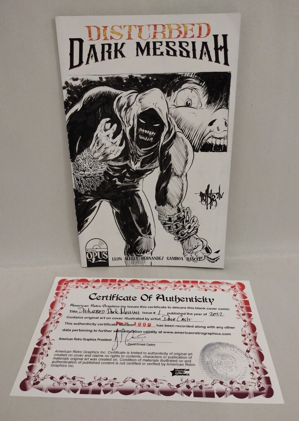 DISTURBED DARK MESSIAH #1 Opus Original Dave Castr Sketch Variant Cover Comic