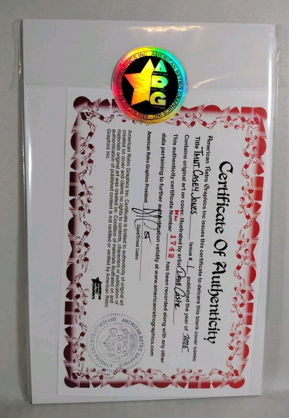 TMNT Casey Jones #1 (2025) IDW Comic Sketch Cover Variant W Original DCastr Art