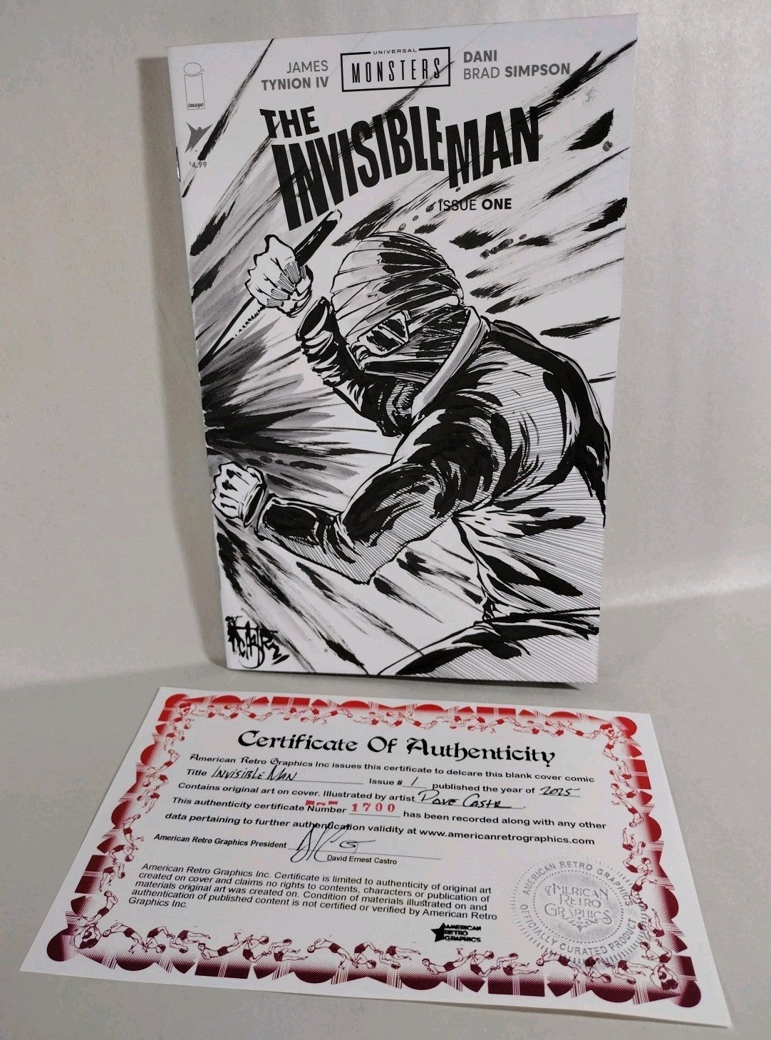 Invisible Man 1 (2025) Image Comic Sketch Variant CVR W Original Dave Castr Art 
