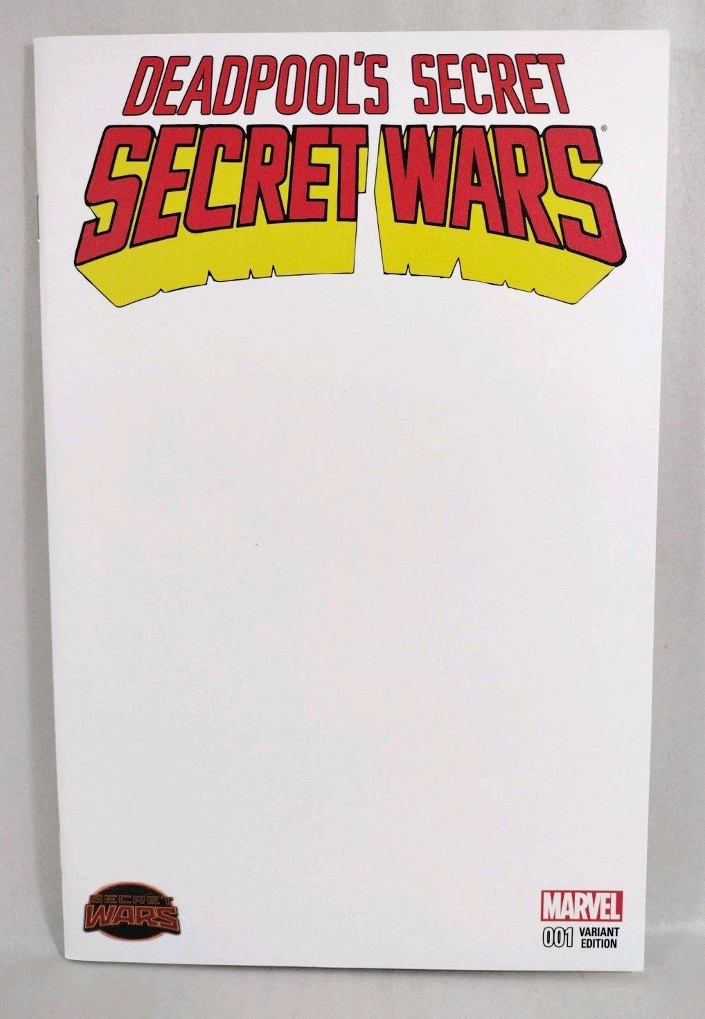 Deadpool's Secret #1 (2015) Marvel Secret Wars Blank Sketch Variant Cover Comic