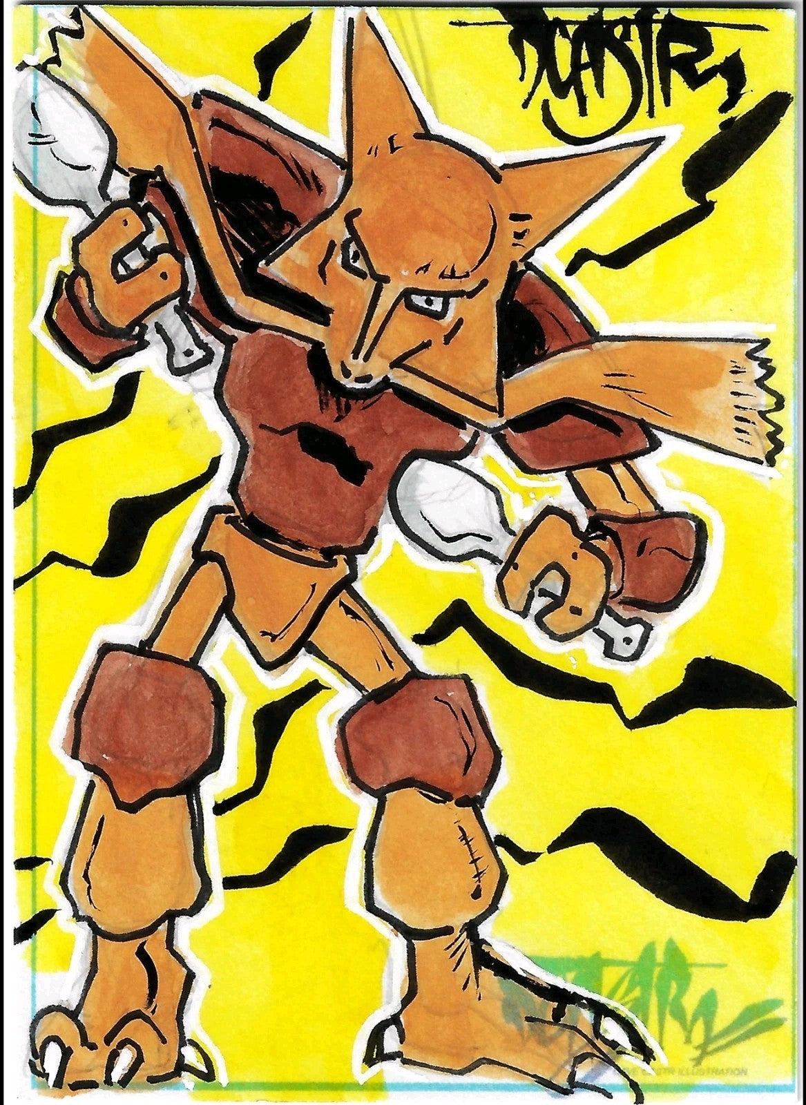 Dave Castr Crusin (2025) OAC Sketch Card W Original Pokemon Alakazam Art