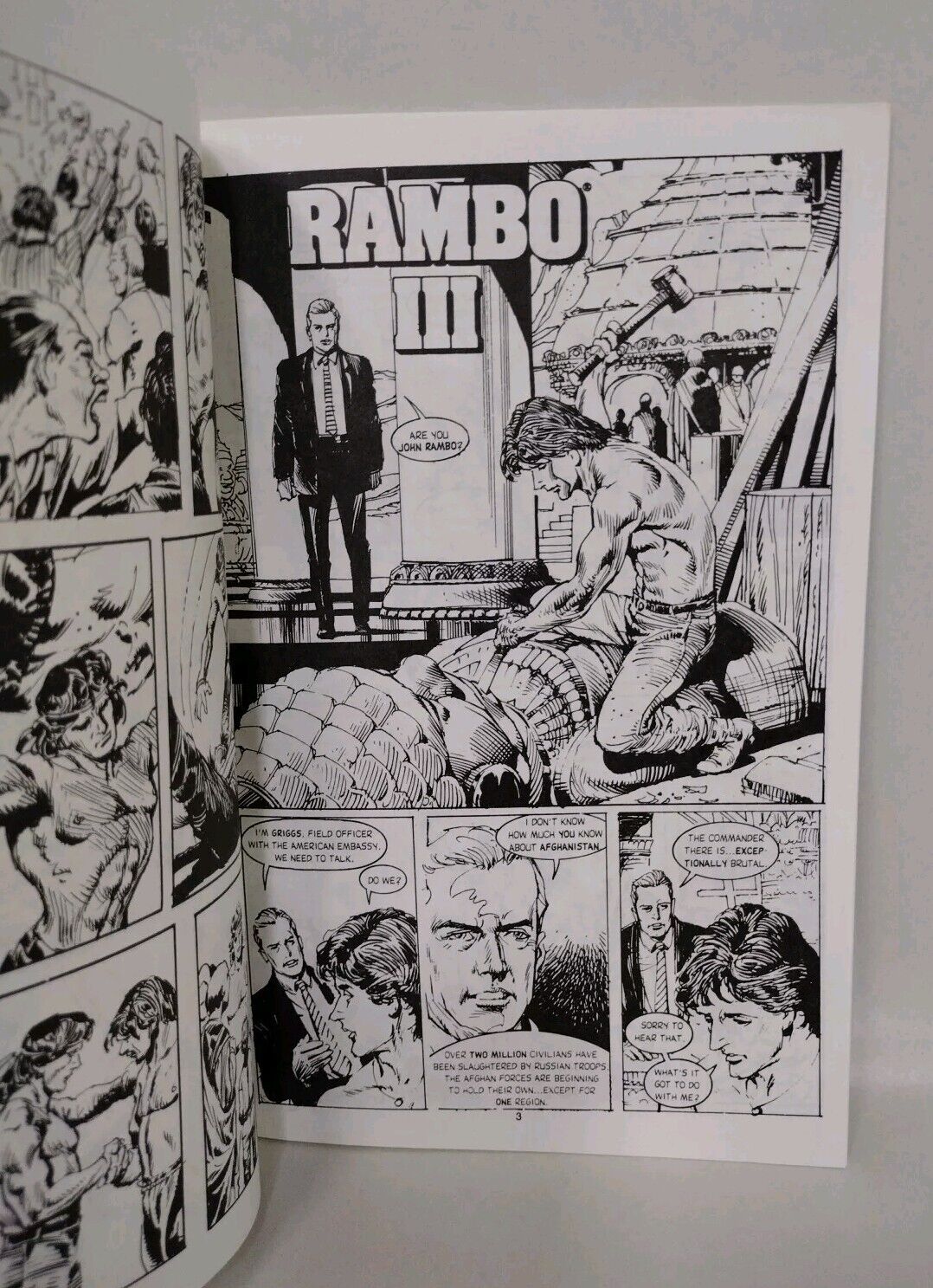 Rambo III (1988) Blackthorne Movie Comic Adaptation Dell Barras Cover VF