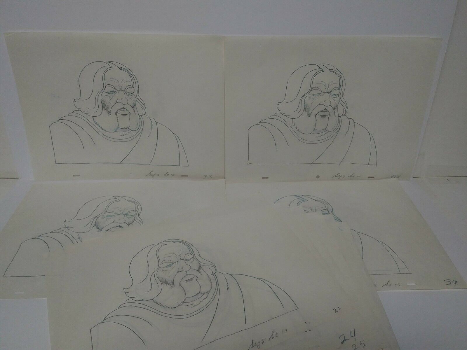 Lot Of 10 Original 1981 Heavy Metal Animation Pencil Art Prelims of Elder TAARNA