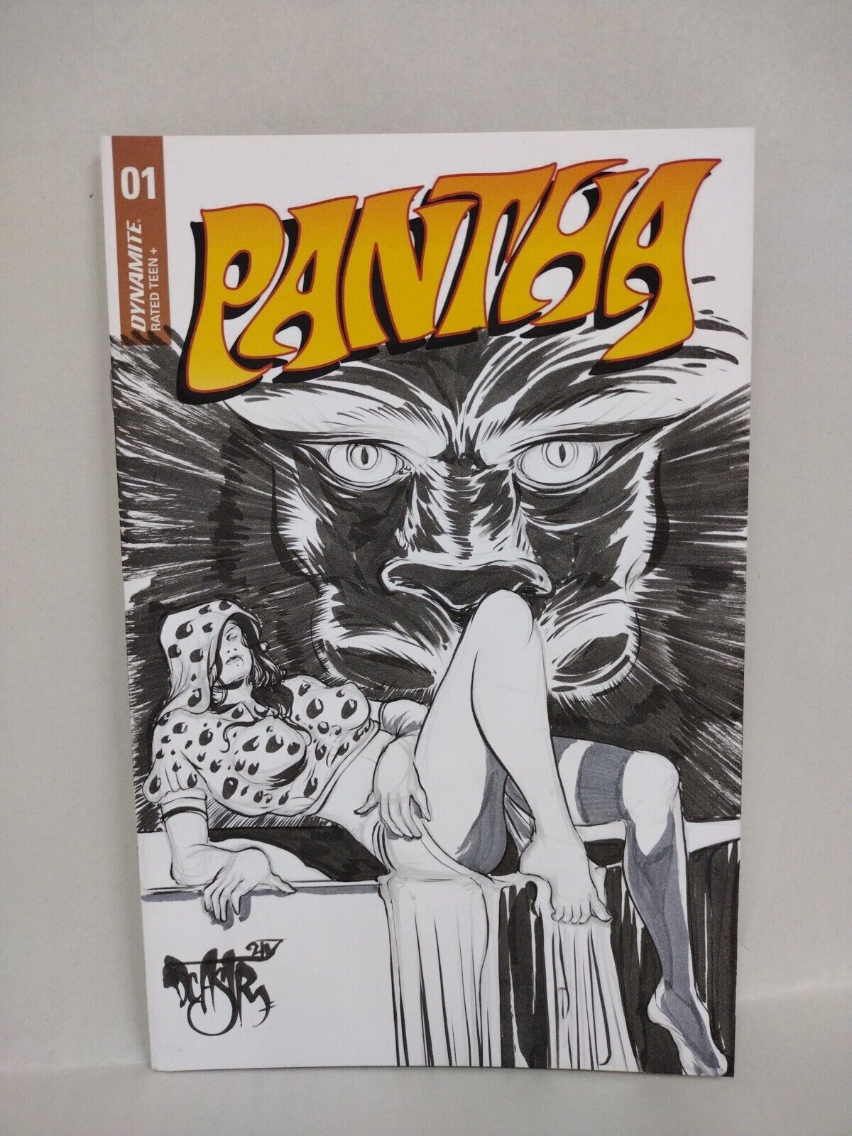 Pantha V2 1 (2022) Dynamite Comic Sketch Cover Variant W Original Dave Castr Art