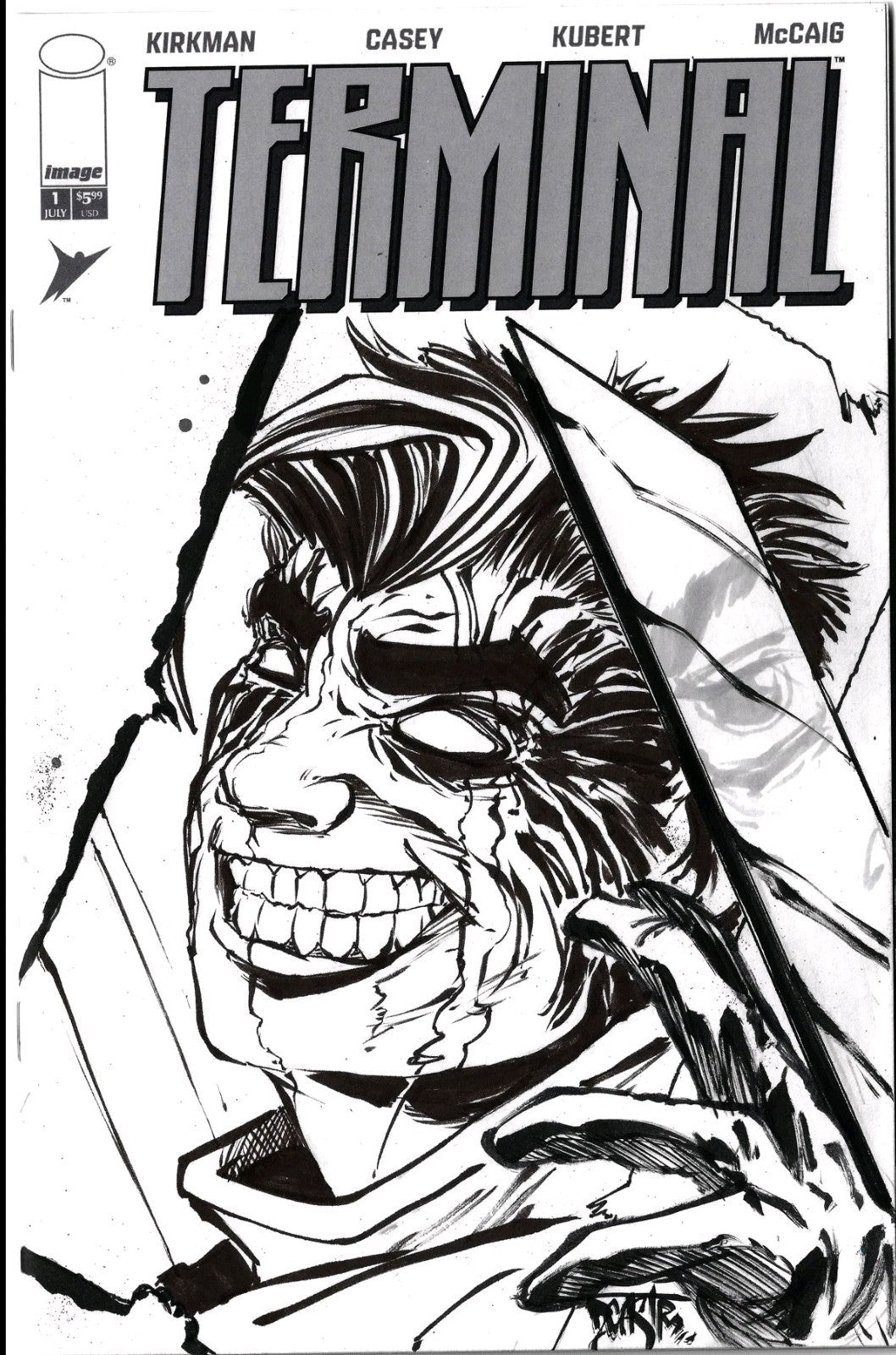 Terminal #1 (2026) Skybound Image Comic Sketch Cover W Original Dave Castr Art