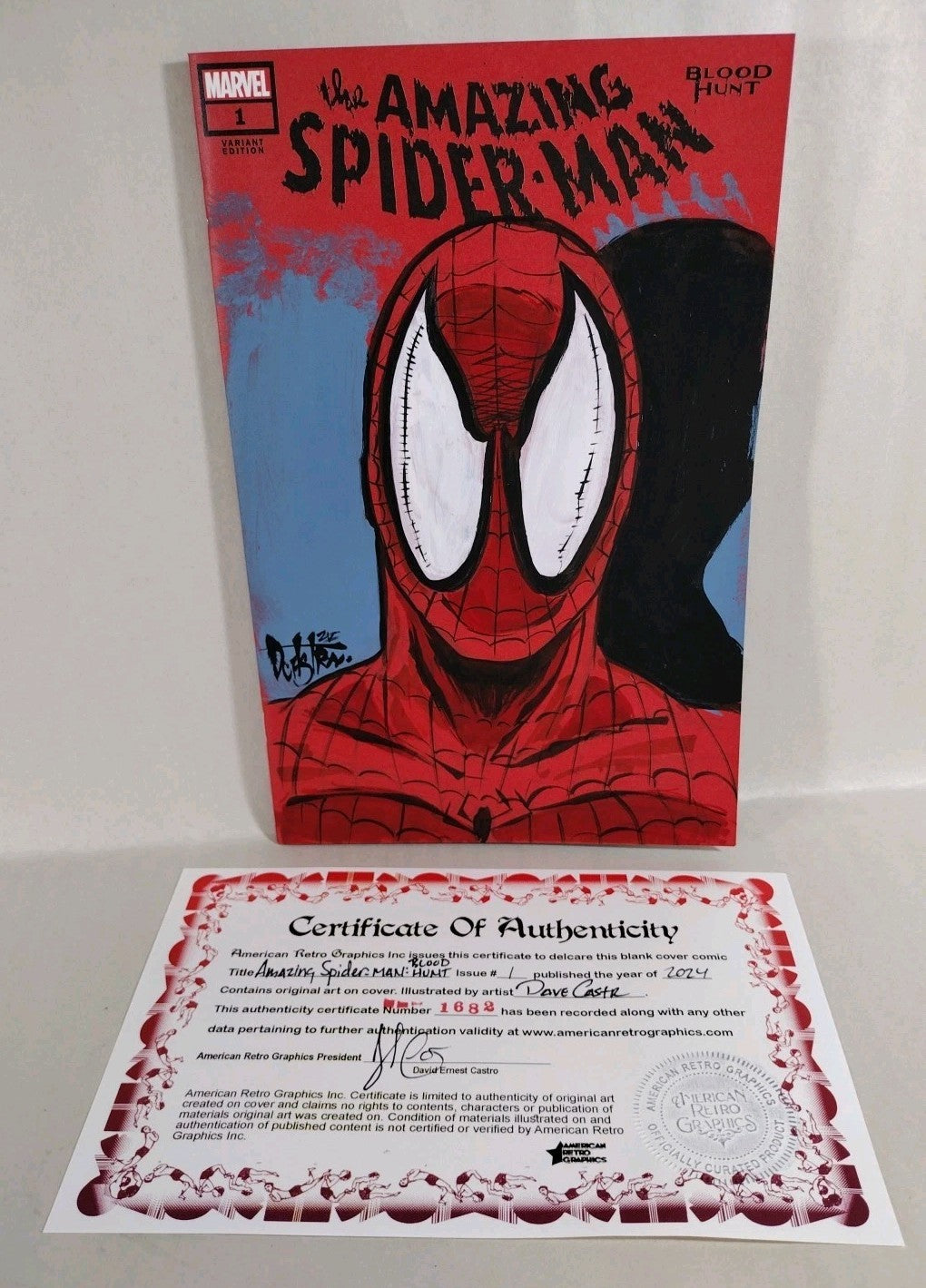 Amazing Spider-Man Blood Hunt #1 Marvel Red Sketch Var W Original DCastr Art